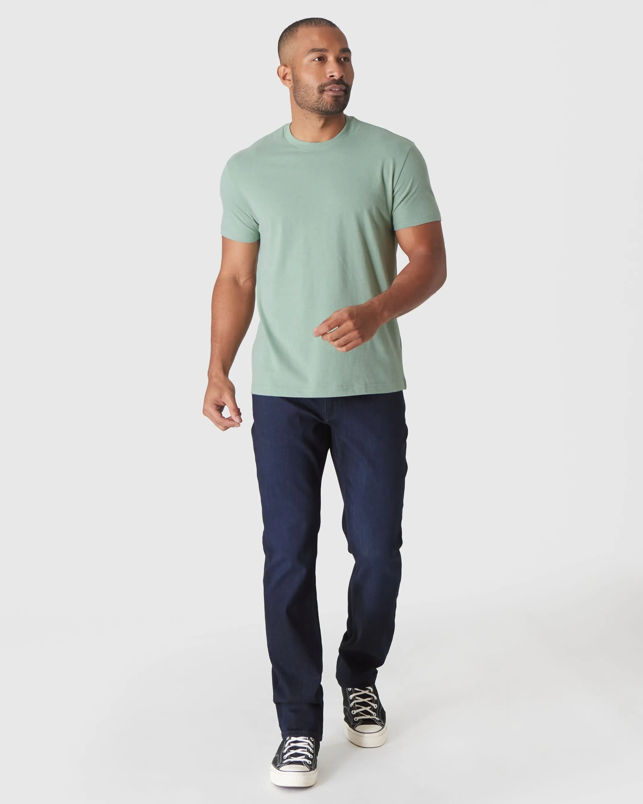 Heather Slate Green Short Sleeve Crew Neck T Shirt sold by True Classic product image thumbnail 4