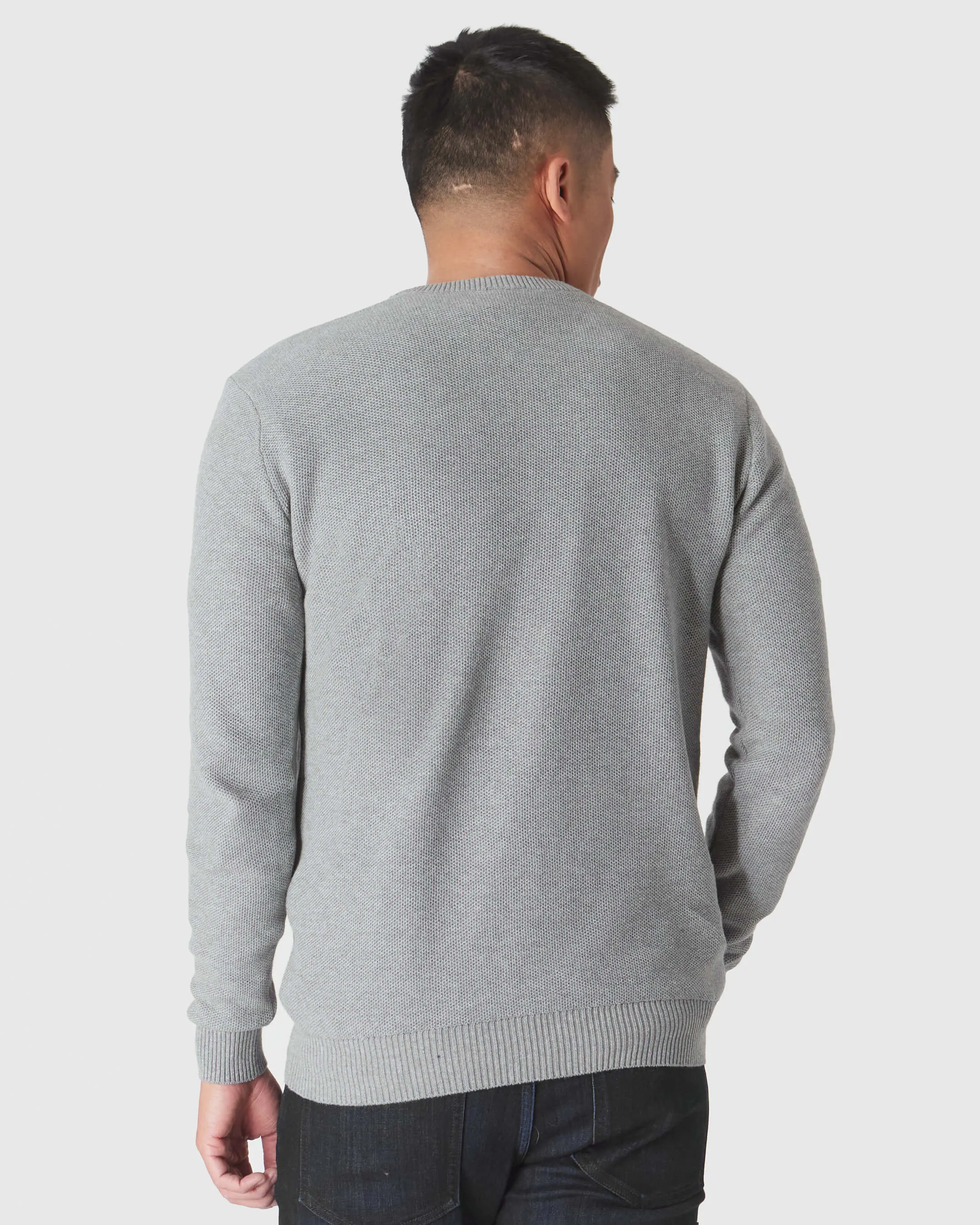 Heather Gray Pique Crew Sweater sold by True Classic product image thumbnail 3