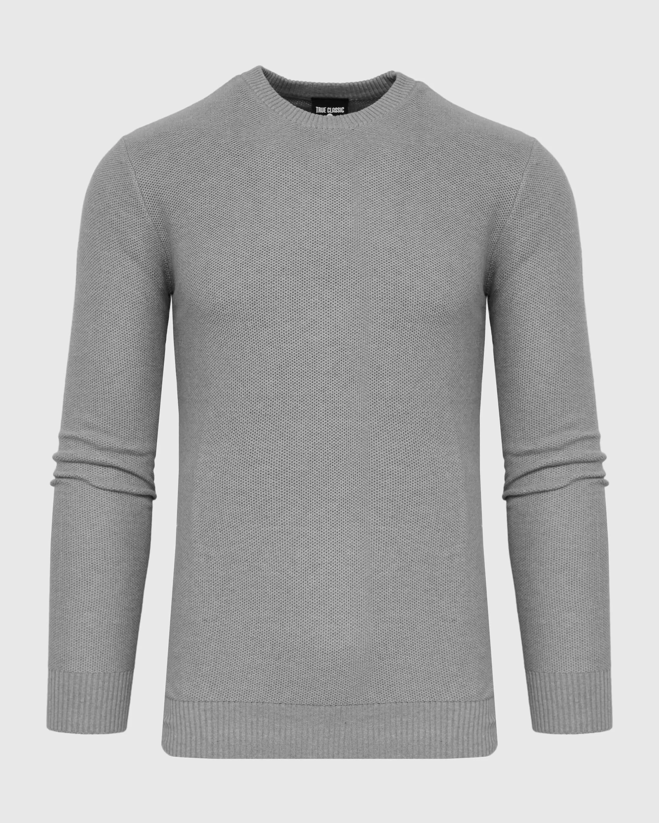 Heather Gray Pique Crew Sweater sold by True Classic product image thumbnail 2