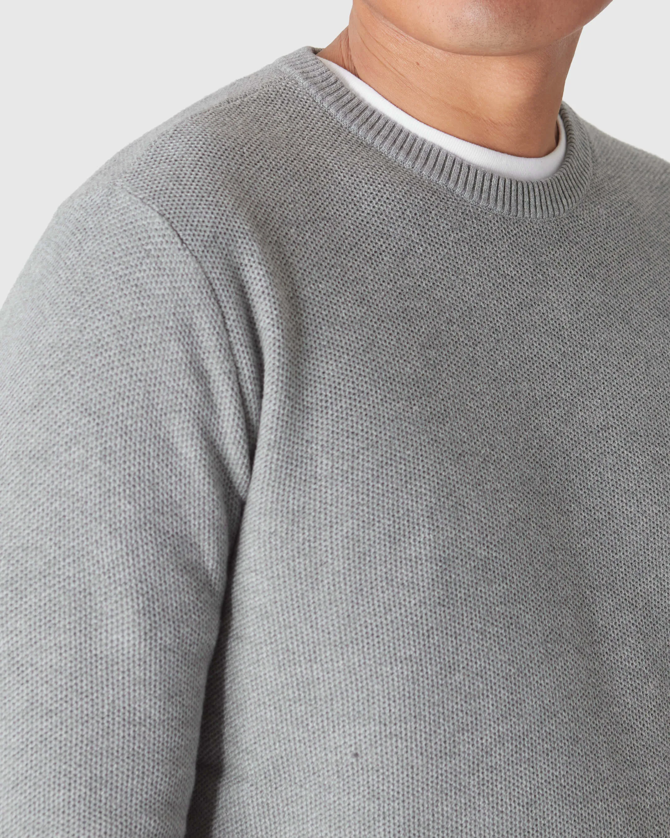 Heather Gray Pique Crew Sweater sold by True Classic product image thumbnail 4