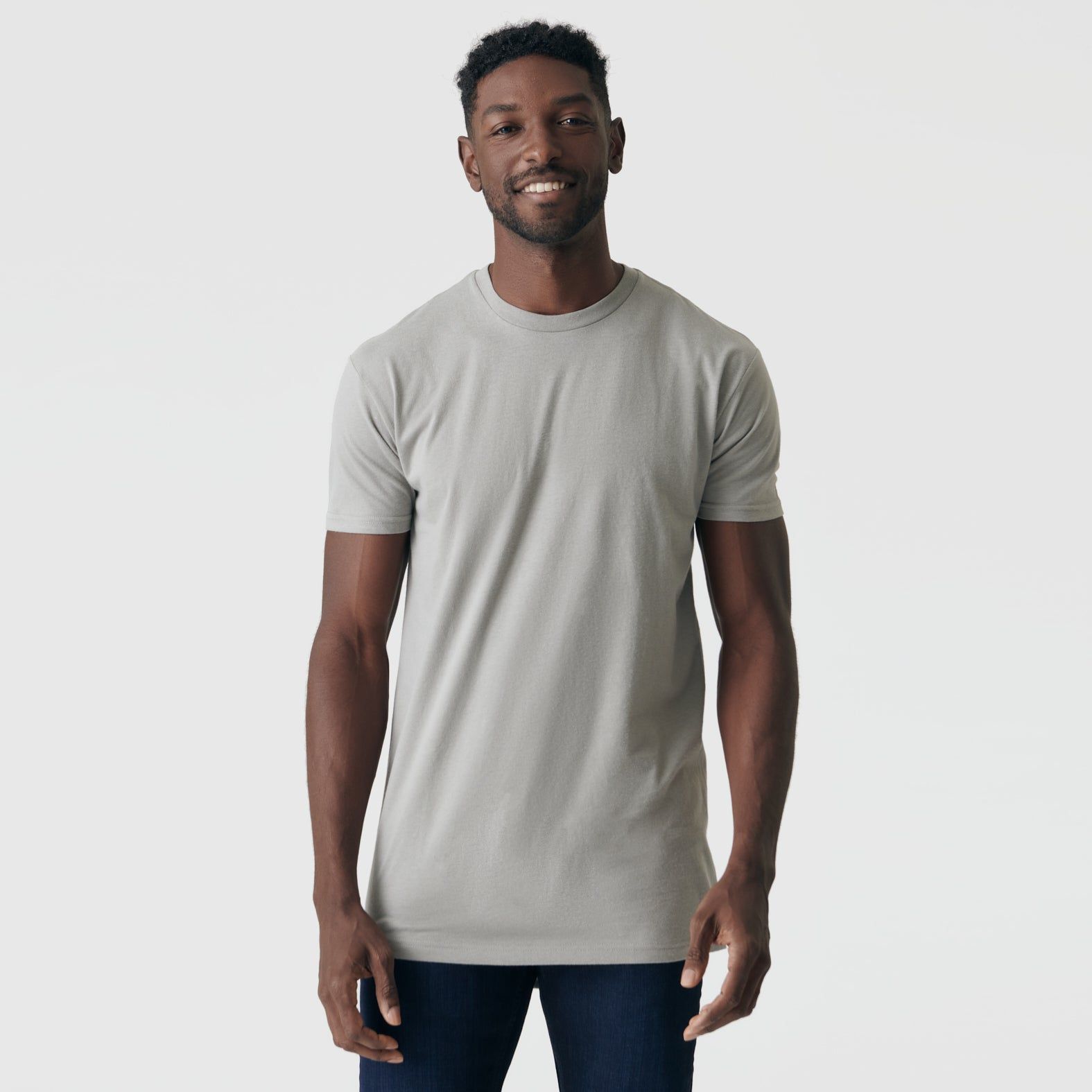 Iron Gray Tall Round Hem Crew Neck T-Shirt sold by True Classic