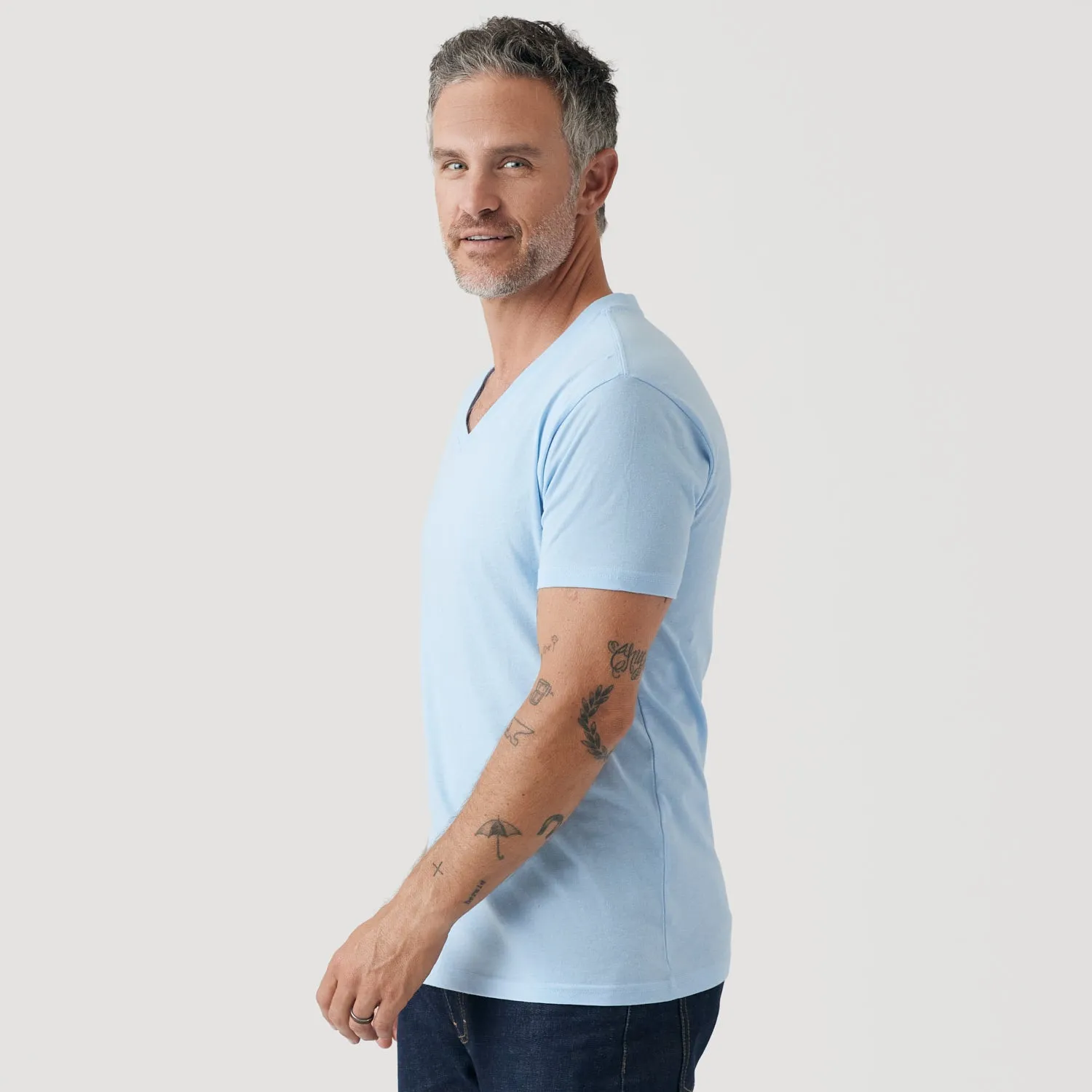 Oxford Blue V-Neck Tee sold by True Classic product image thumbnail 4