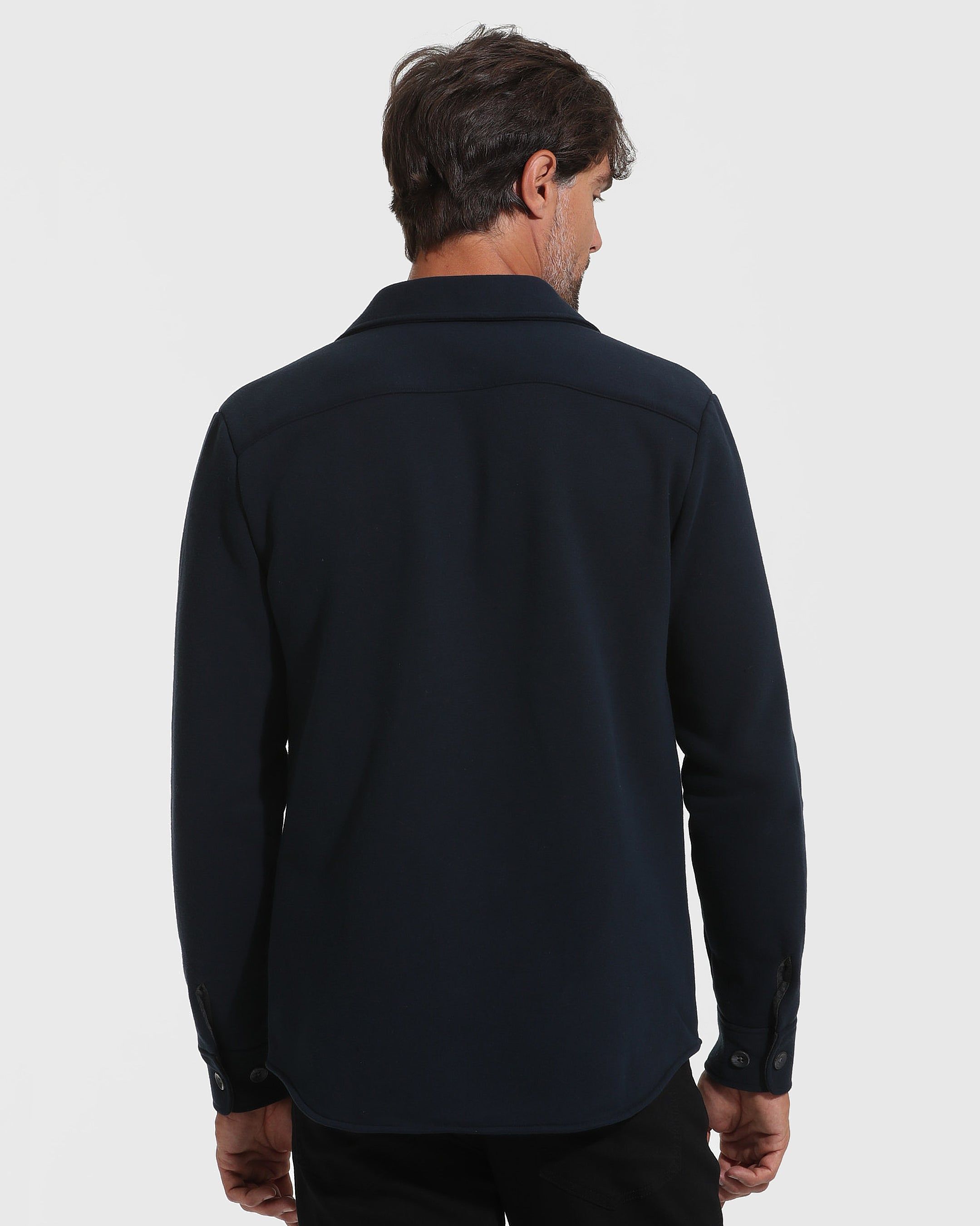 Navy Fleece Shacket sold by True Classic product image thumbnail 4