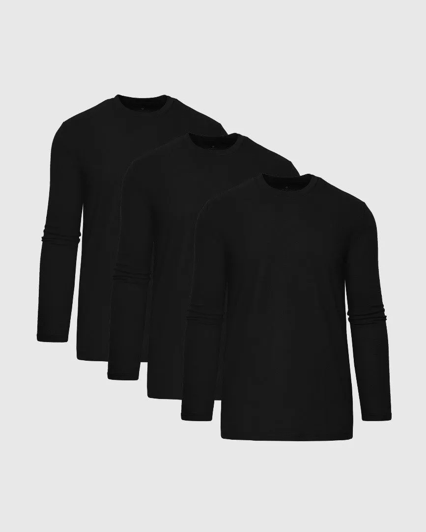 Black Classic Long Sleeve Crew Neck 3-Pack sold by True Classic