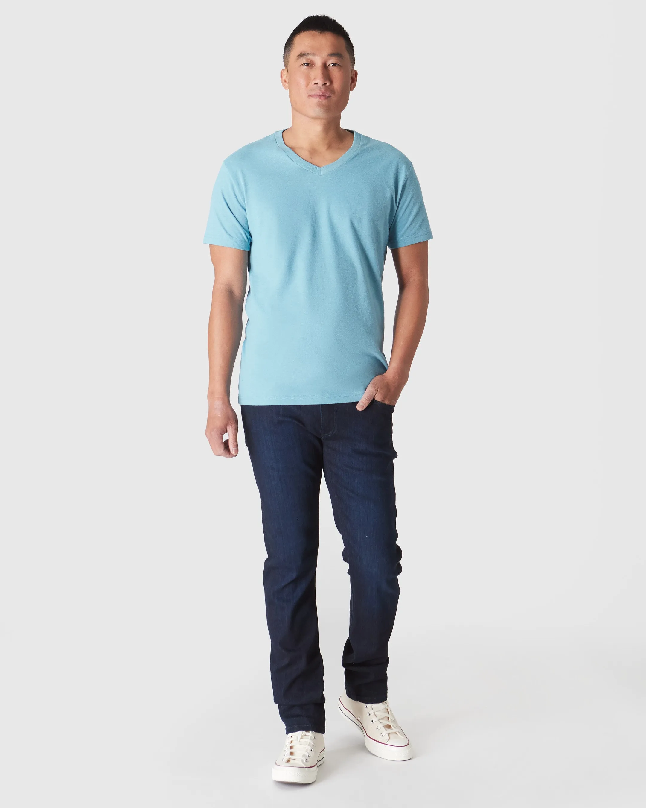 Heather Voyager Short Sleeve Vee Neck T-Shirt sold by True Classic product image thumbnail 4