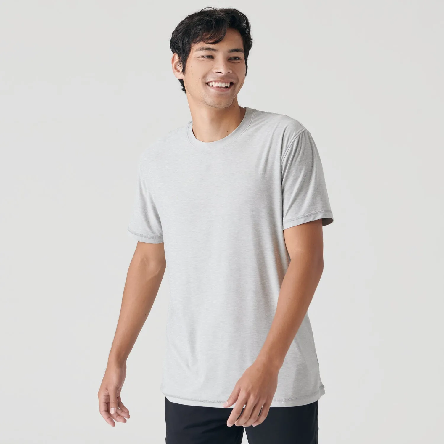 Light Heather Gray Active Crew Neck Tee sold by True Classic