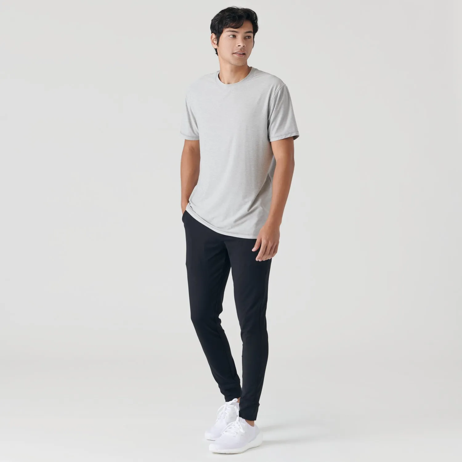 Light Heather Gray Active Crew Neck Tee sold by True Classic product image thumbnail 5