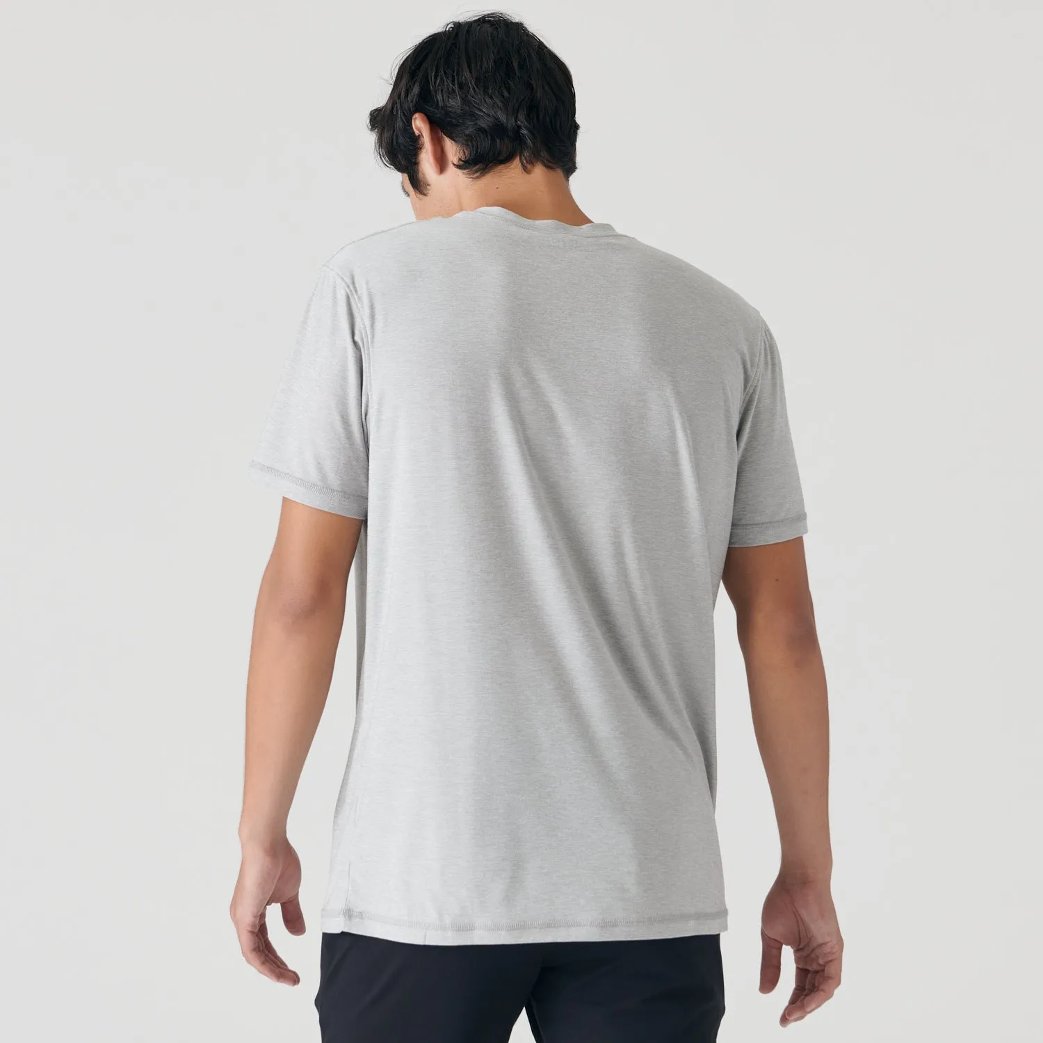 Light Heather Gray Active Crew Neck Tee sold by True Classic product image thumbnail 3