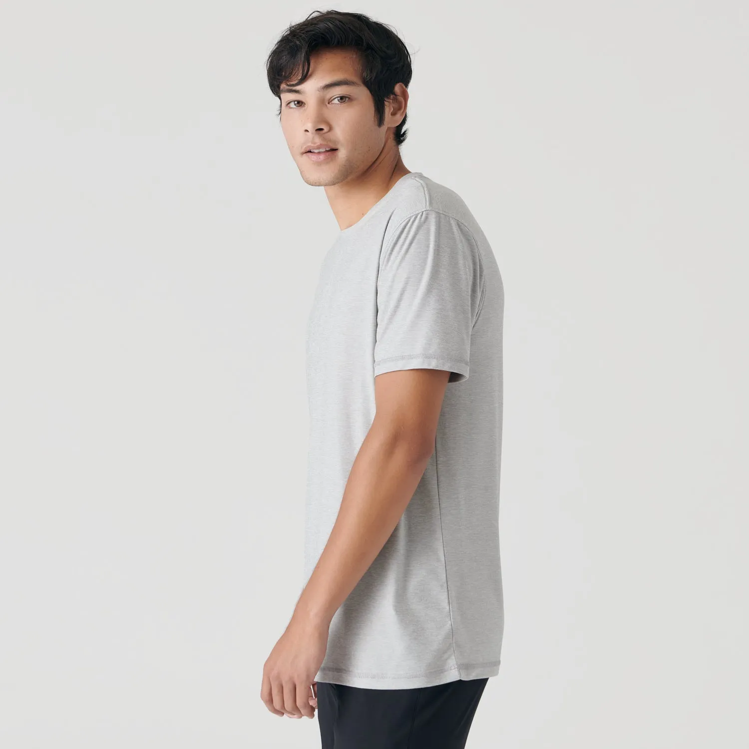 Light Heather Gray Active Crew Neck Tee sold by True Classic product image thumbnail 4