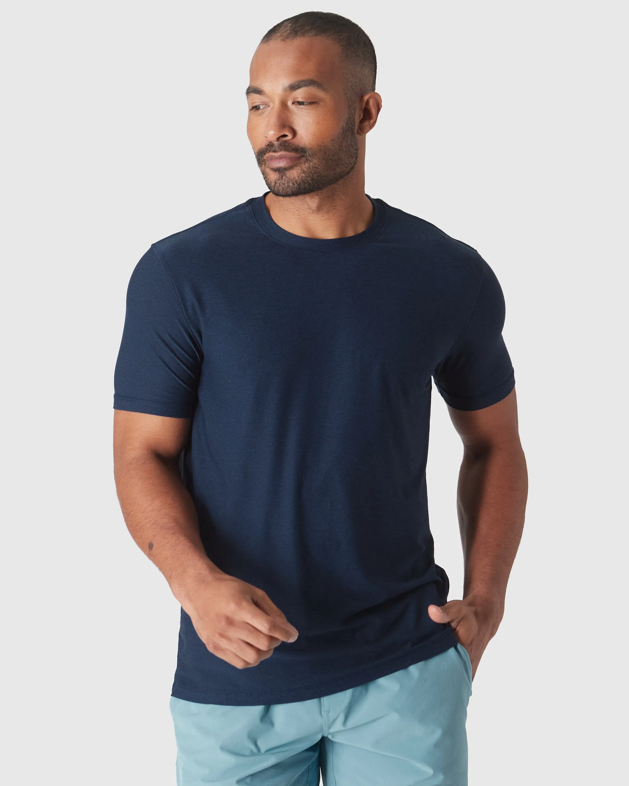 Dark Heather Cadet Active Crew Neck Tee sold by True Classic