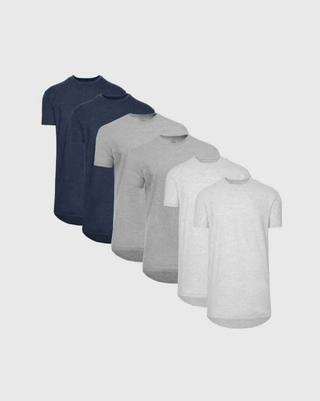 All Heather Tall Round Hem Crew Neck T-Shirt 6-Pack sold by True Classic