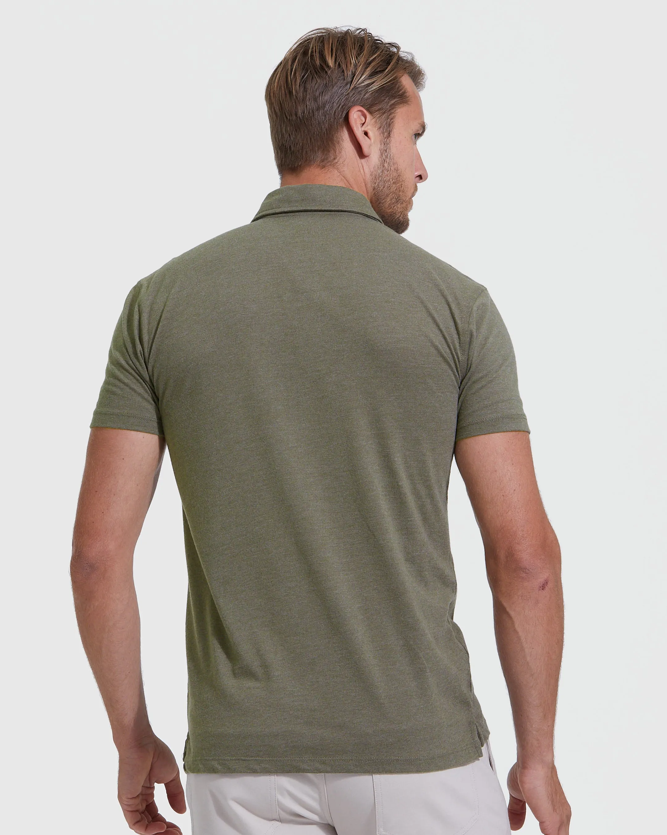 Heather Military Green Classic Polo sold by True Classic product image thumbnail 4
