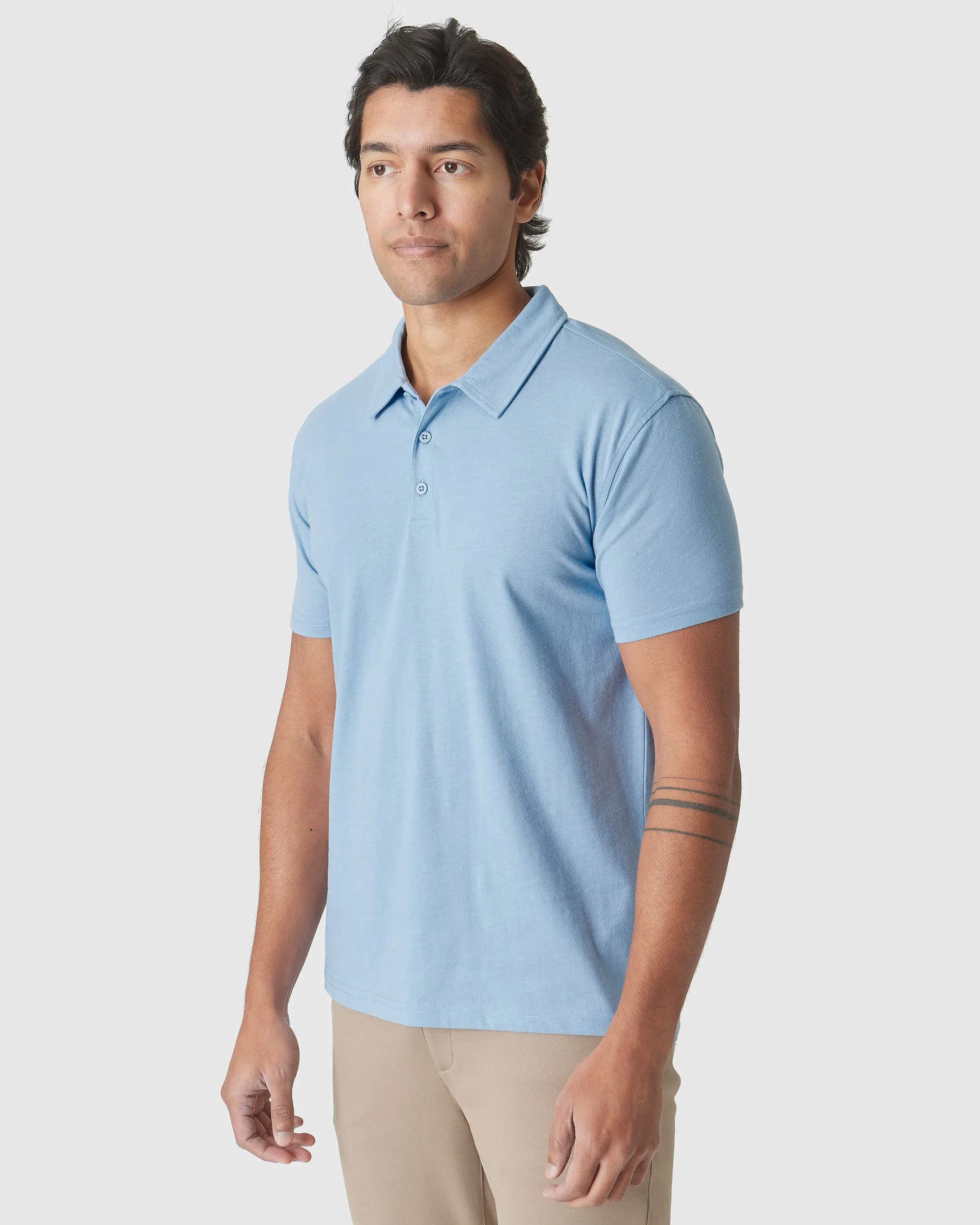 Sky Blue Heather Polo sold by True Classic product image thumbnail 4