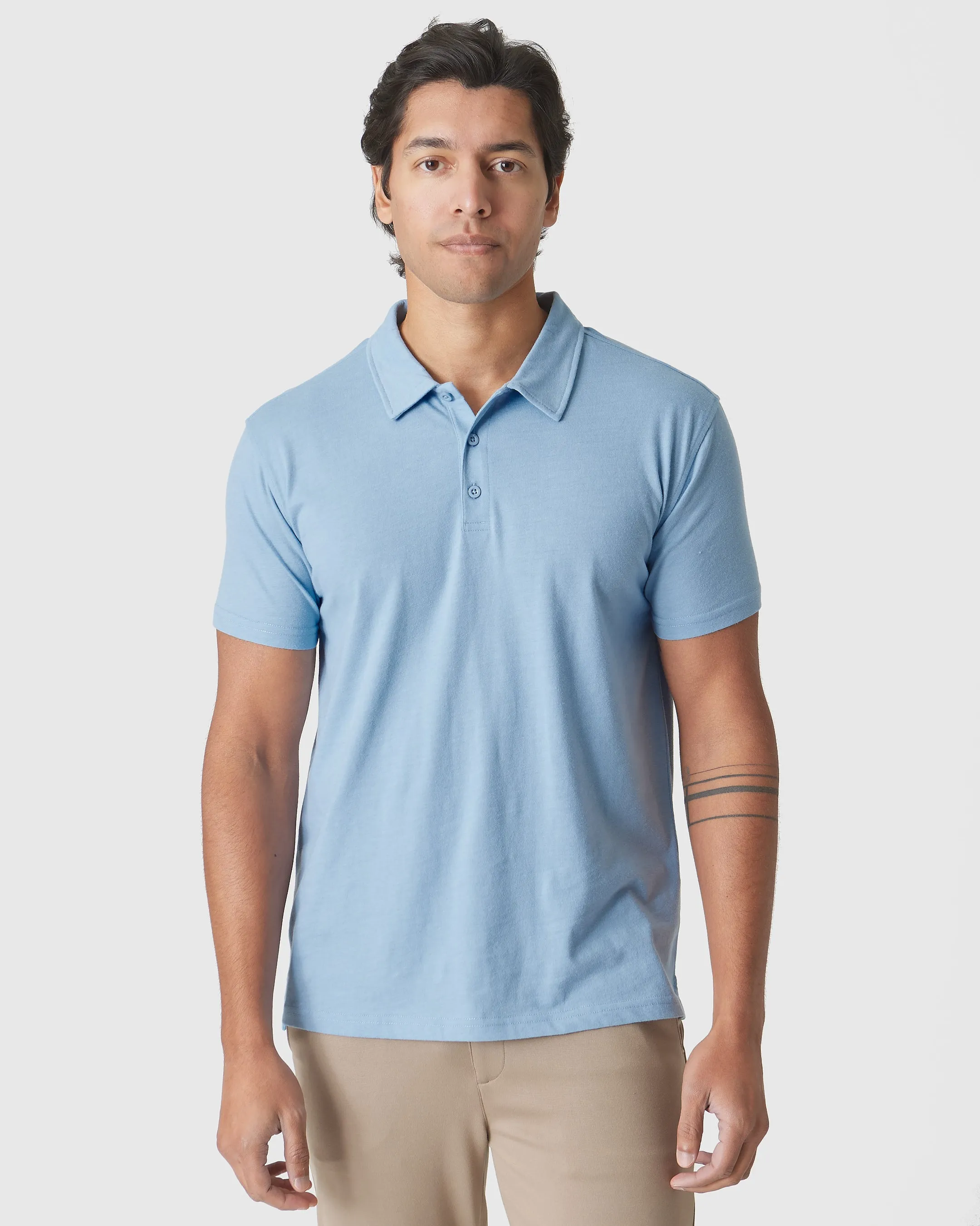 Sky Blue Heather Polo sold by True Classic