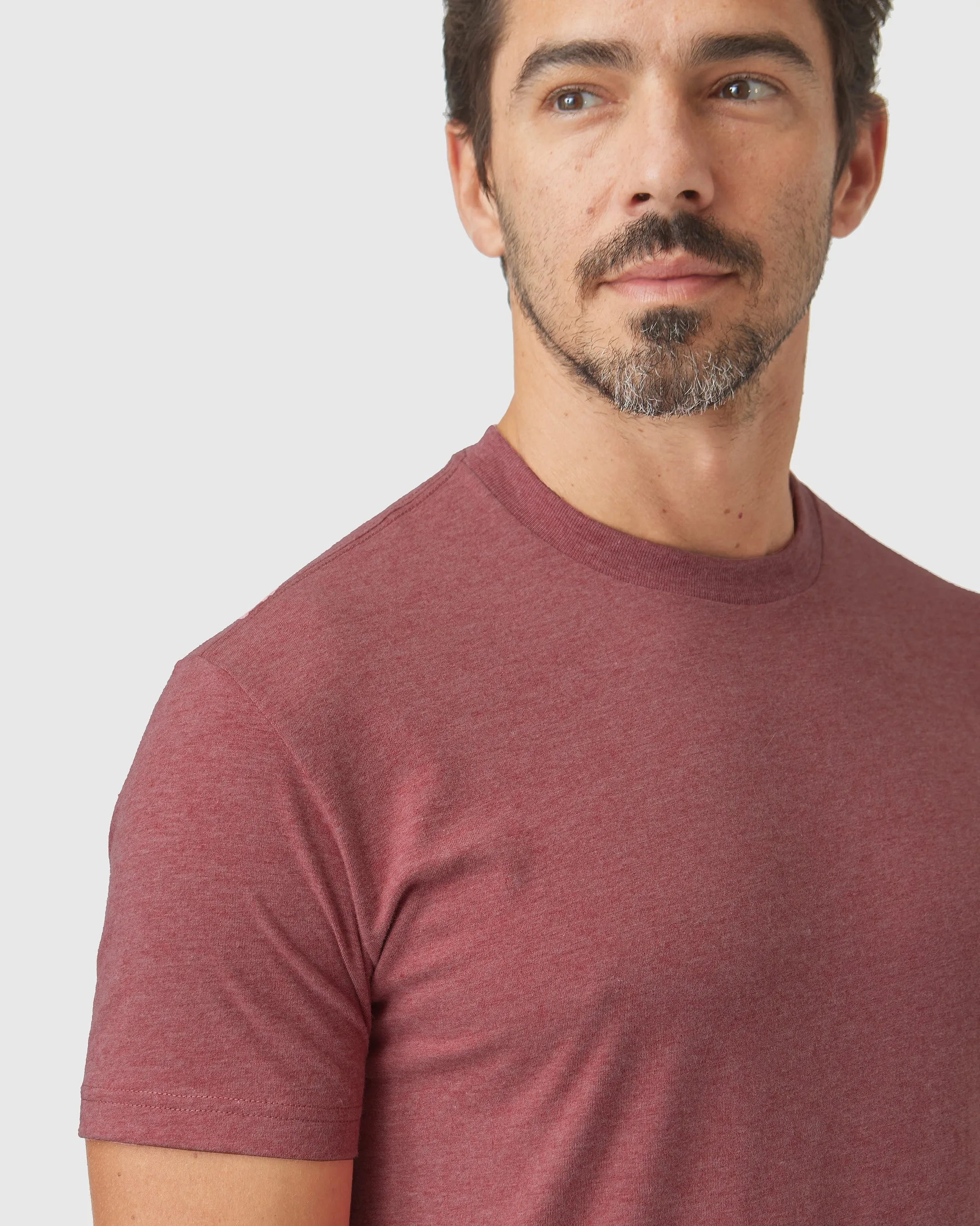 Heather Crimson Short Sleeve Crew Neck Tee sold by True Classic product image thumbnail 5