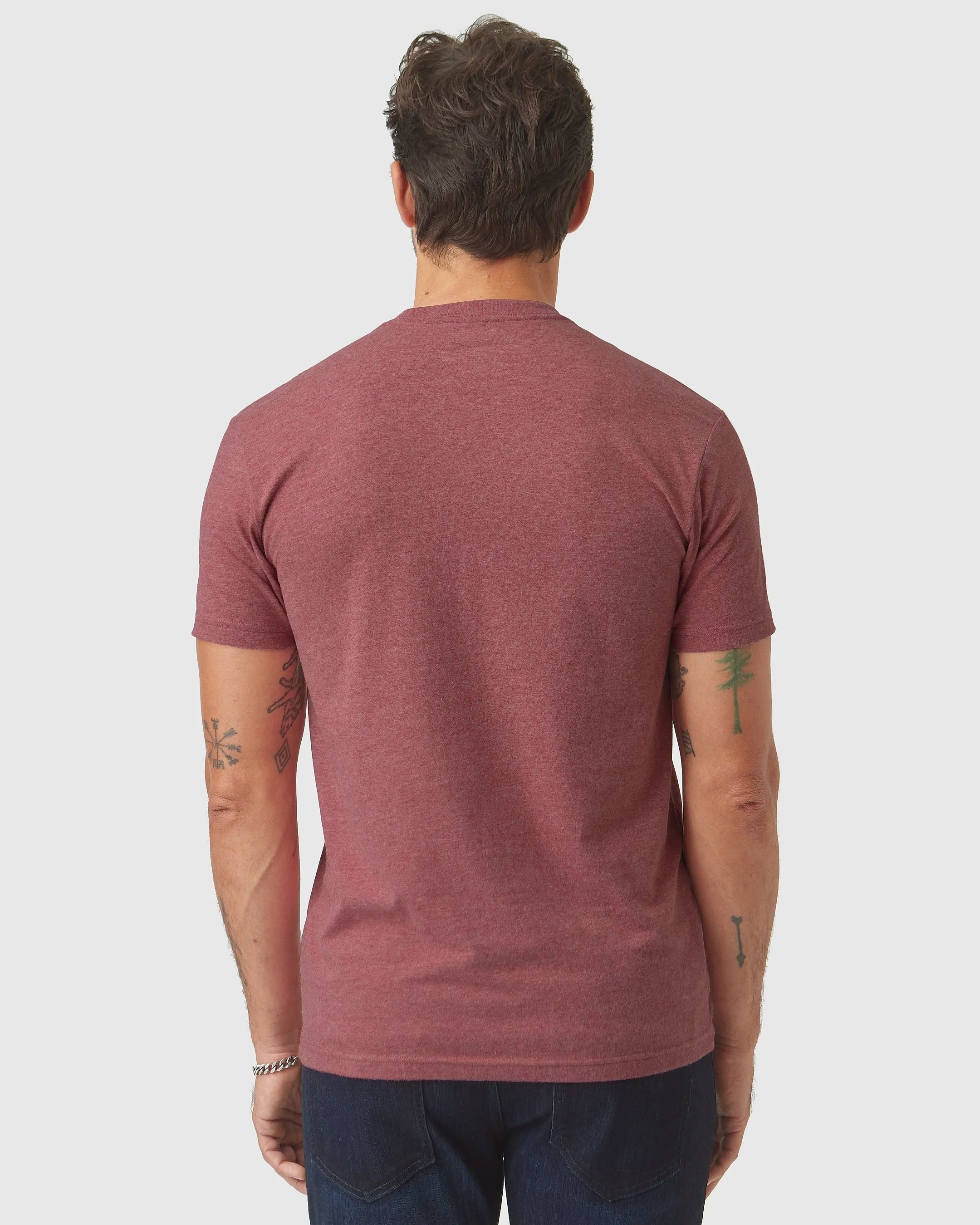 Heather Crimson Short Sleeve Crew Neck Tee sold by True Classic product image thumbnail 3
