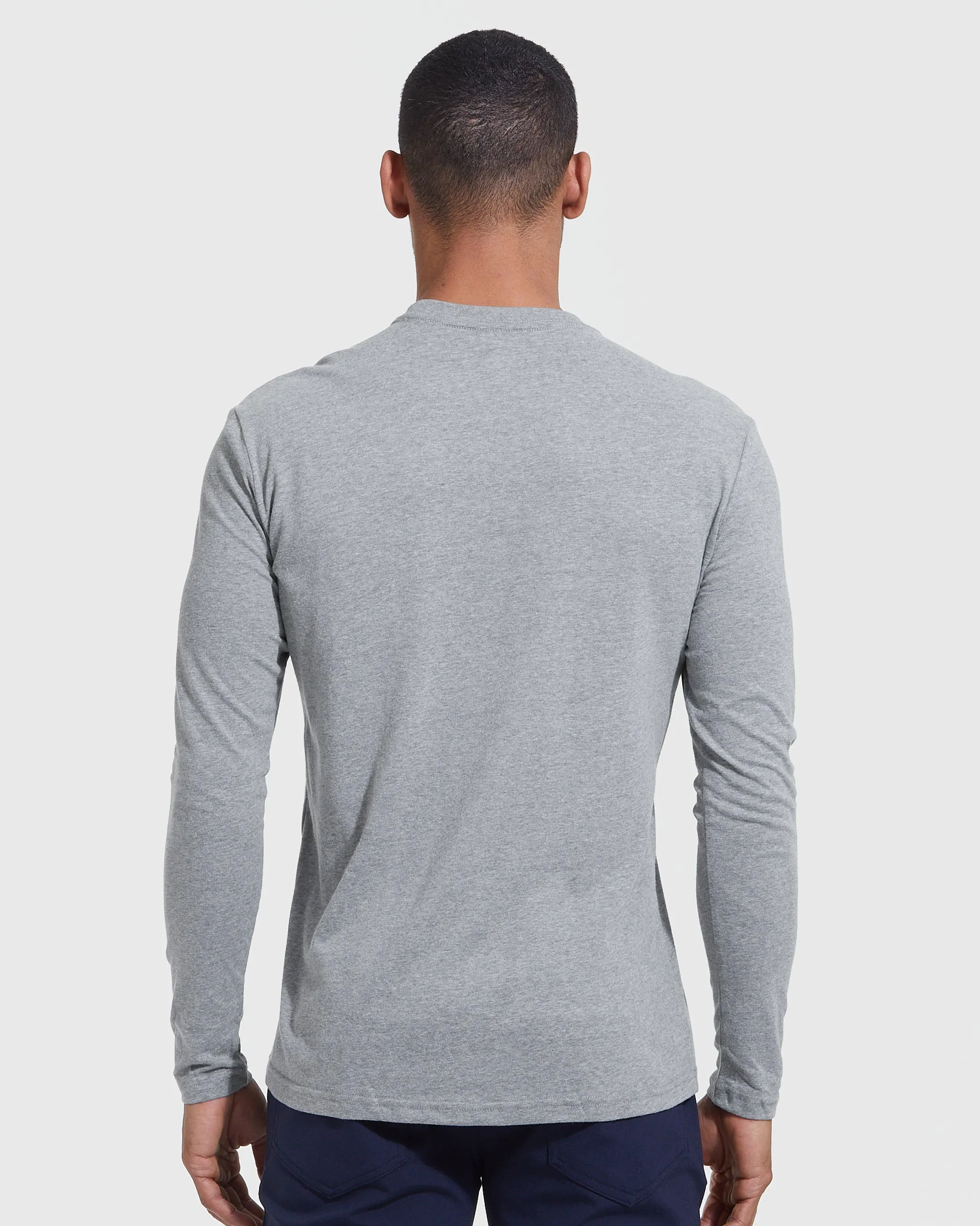 Heather Gray Classic Long Sleeve Crew Neck sold by True Classic product image thumbnail 4