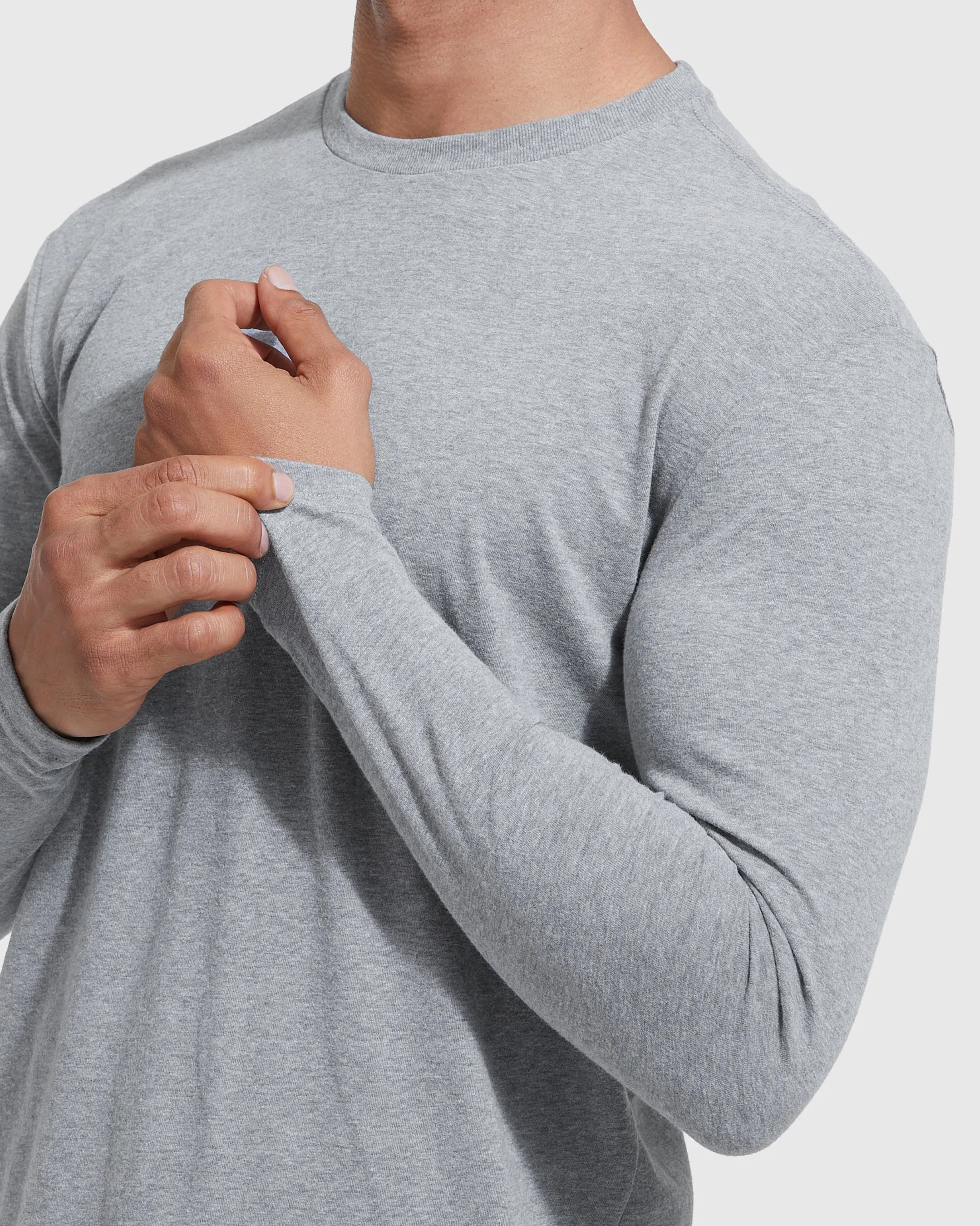 Heather Gray Classic Long Sleeve Crew Neck sold by True Classic product image thumbnail 5