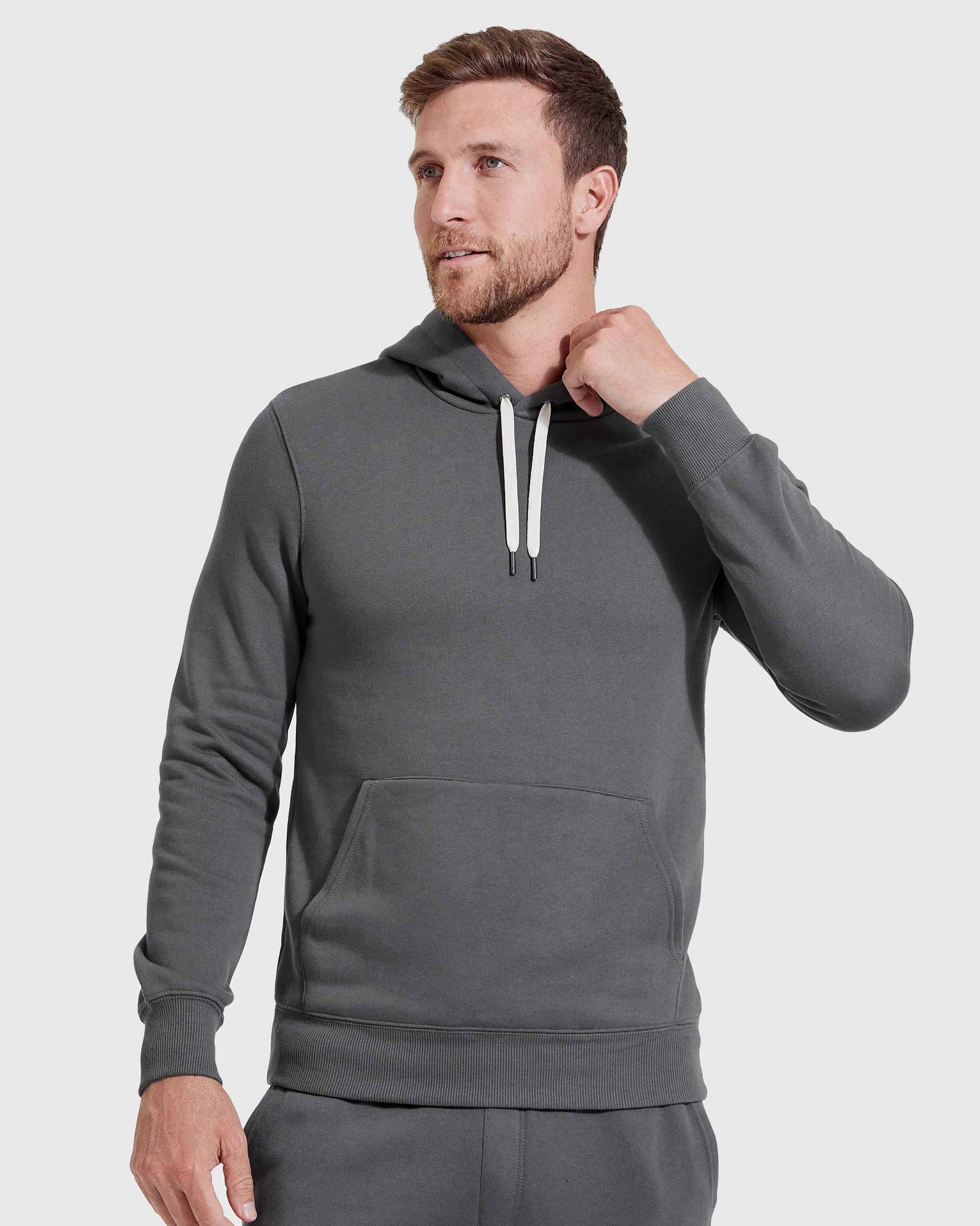 Carbon Fleece French Terry Pullover Hoodie sold by True Classic
