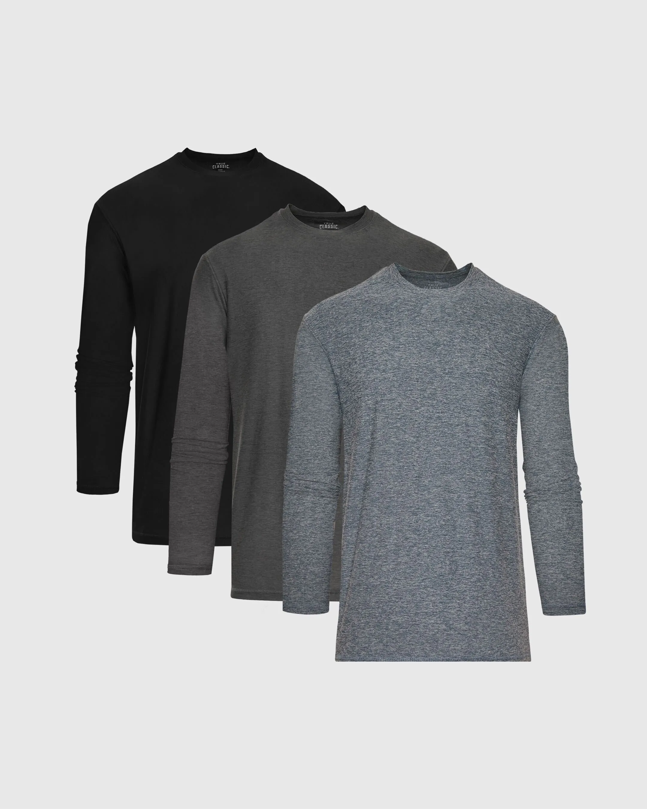 Essential Active Long Sleeve Crew 3-Pack sold by True Classic
