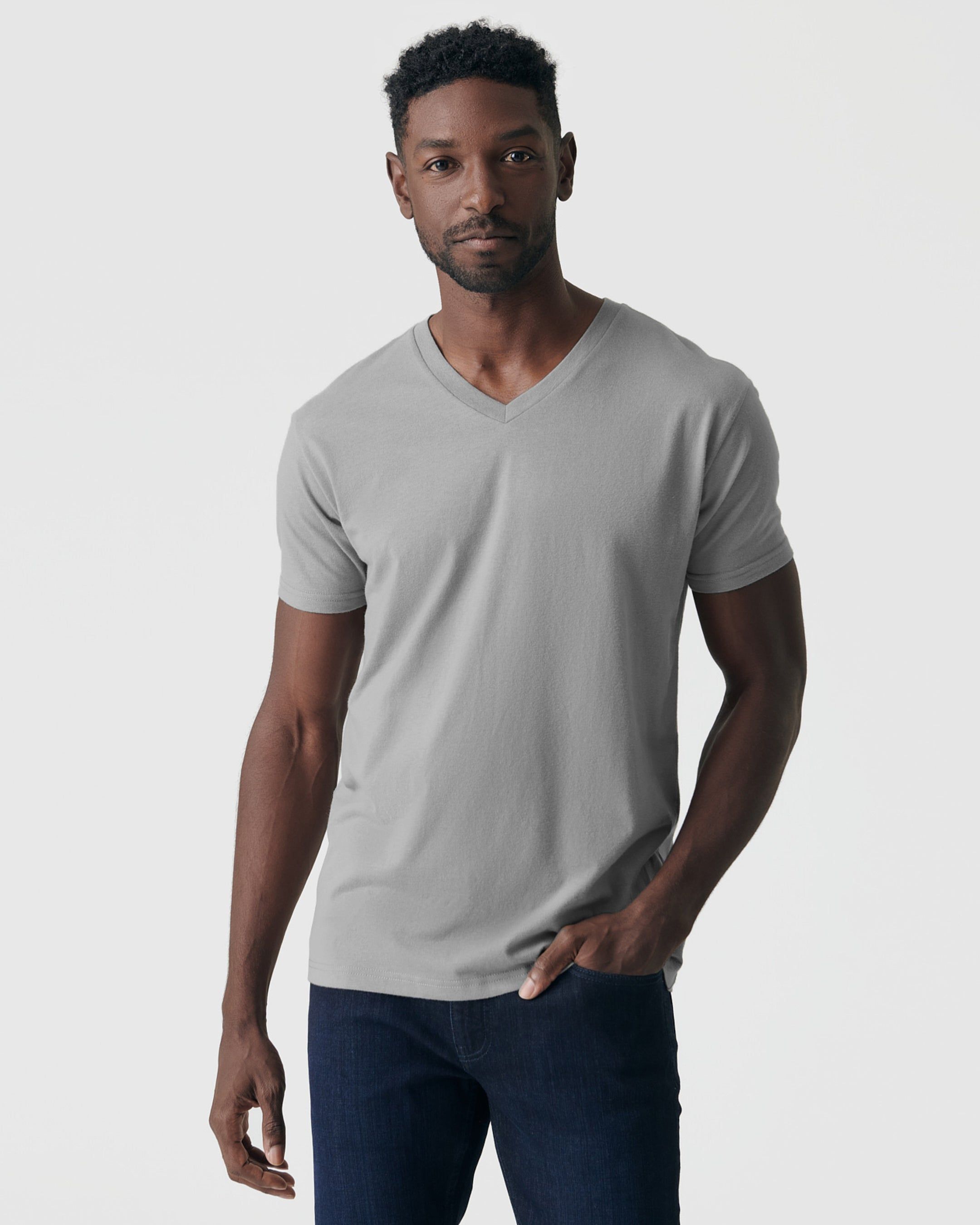 Glacier Gray Classic V-Neck sold by True Classic