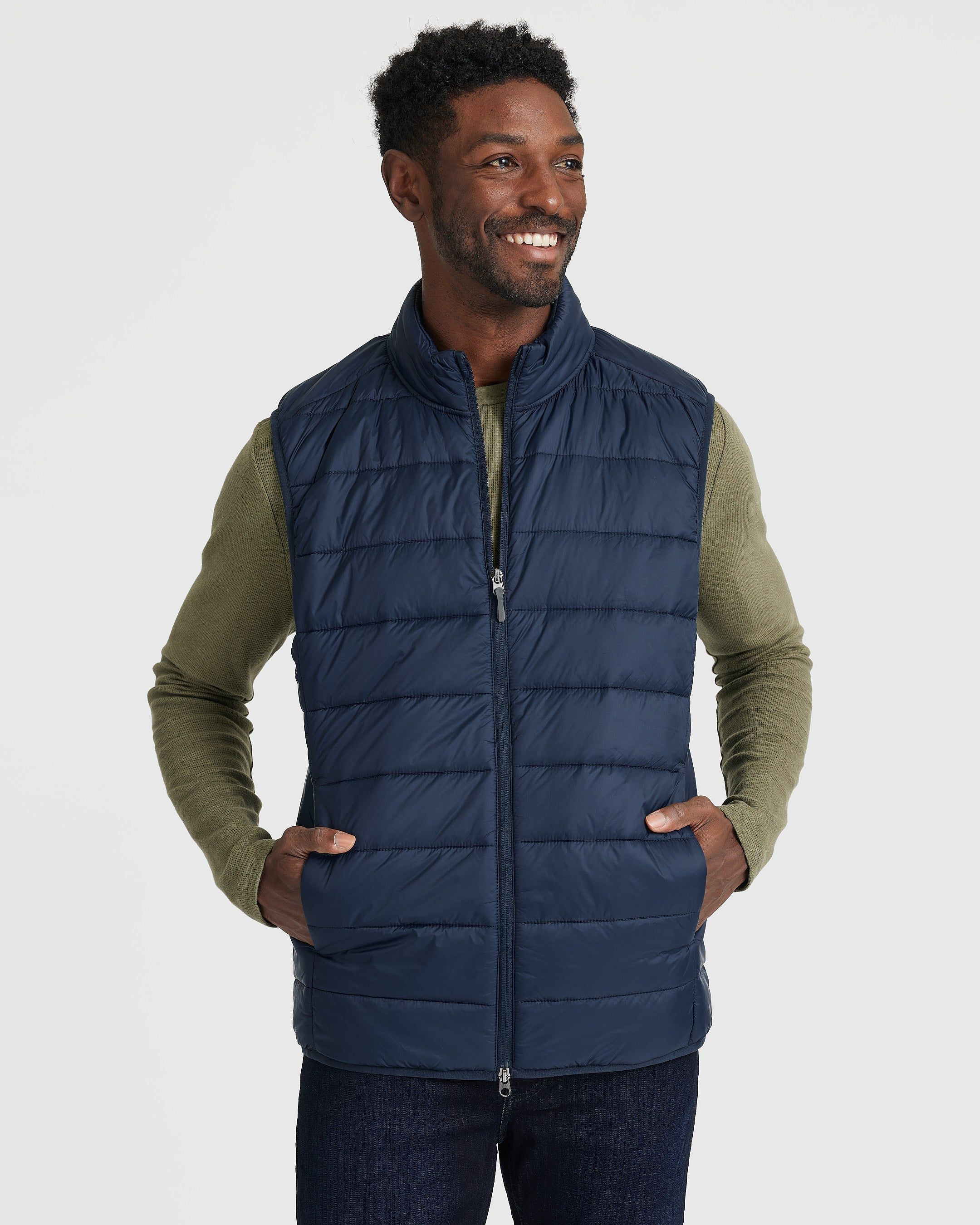 Navy Puffer Vest sold by True Classic