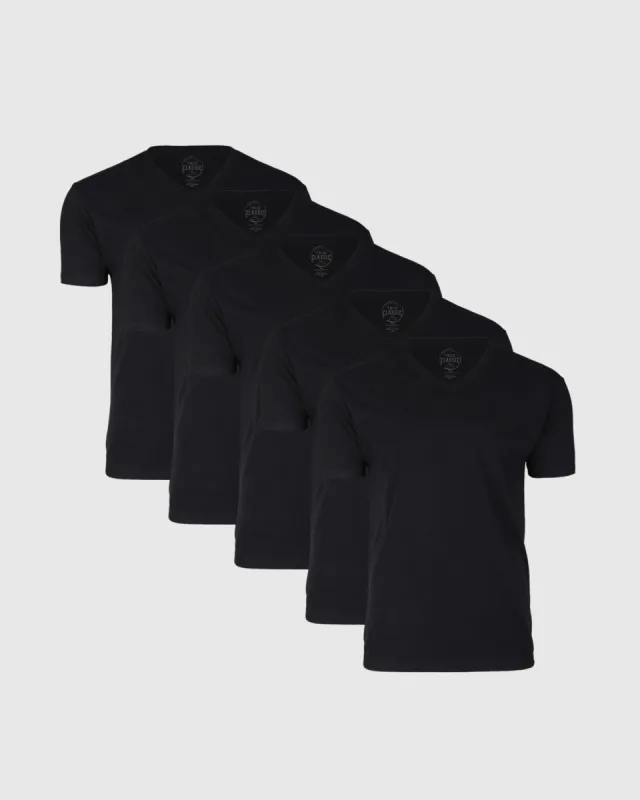 All Black V-Neck Tee 5-Pack sold by True Classic