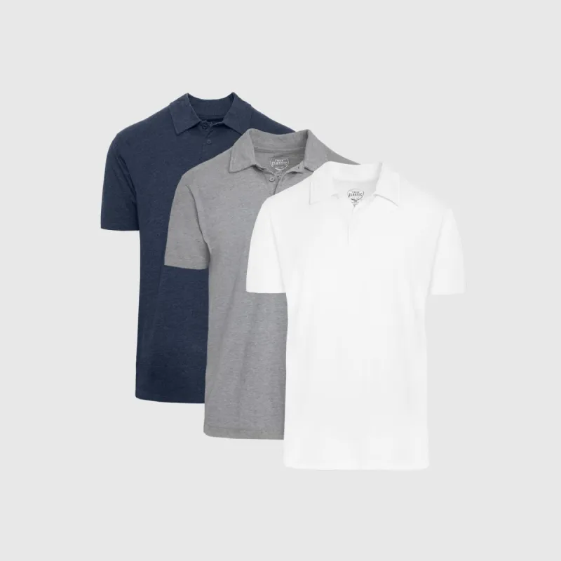 The Heather Short Sleeve Polo 3-Pack sold by True Classic