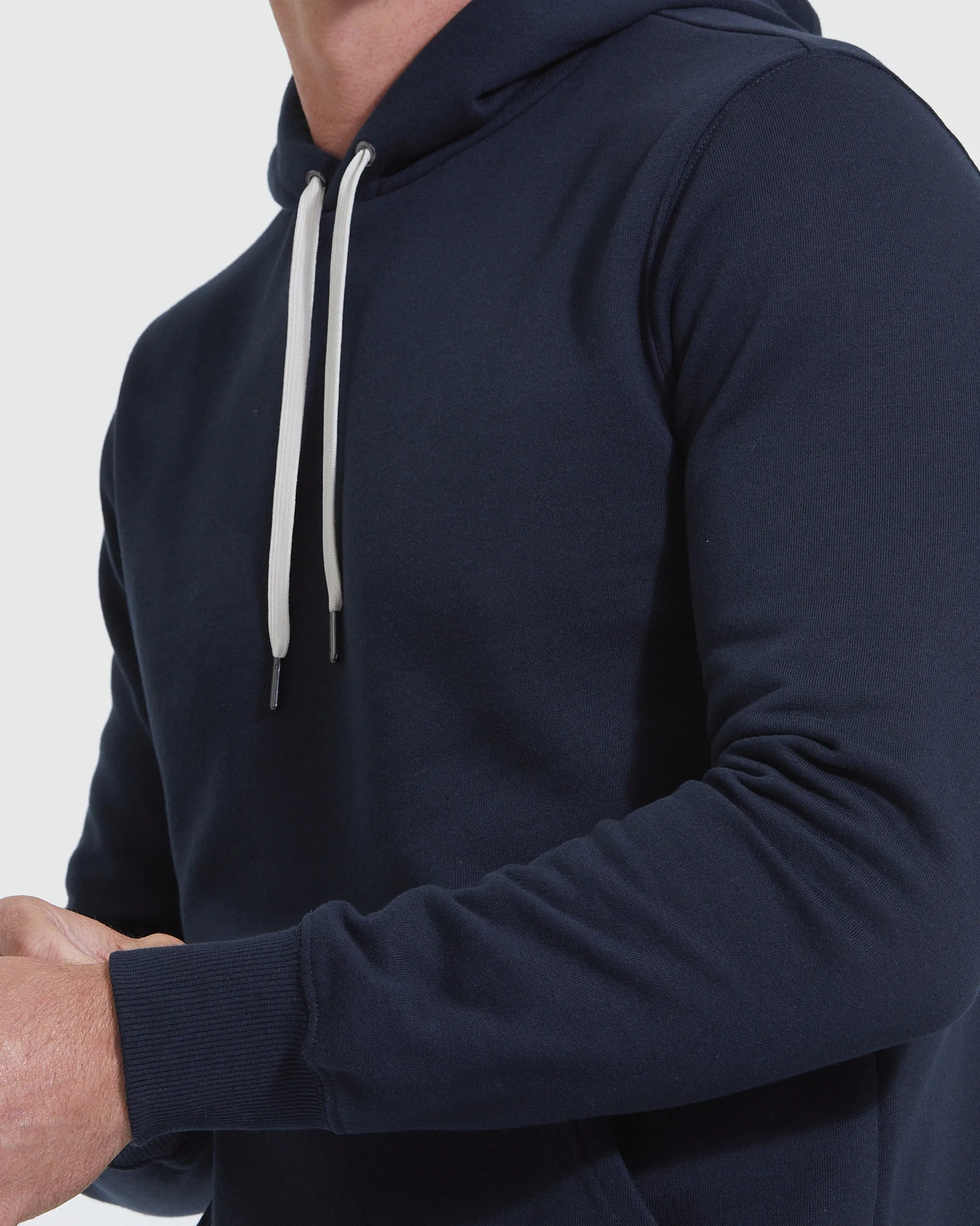 Navy Fleece French Terry Pullover Hoodie sold by True Classic product image thumbnail 5