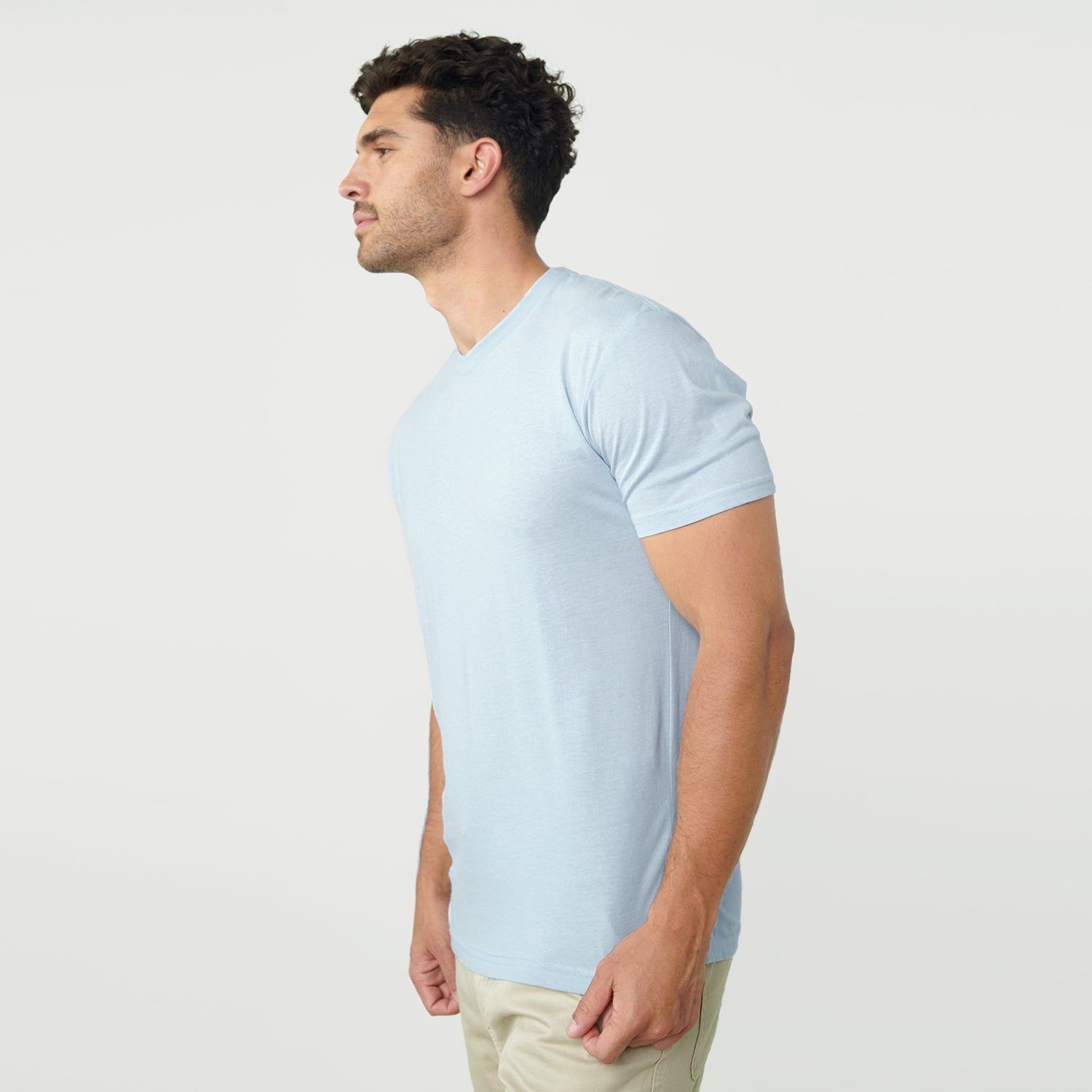 Pale Blue Crew Neck T-Shirt sold by True Classic product image thumbnail 4