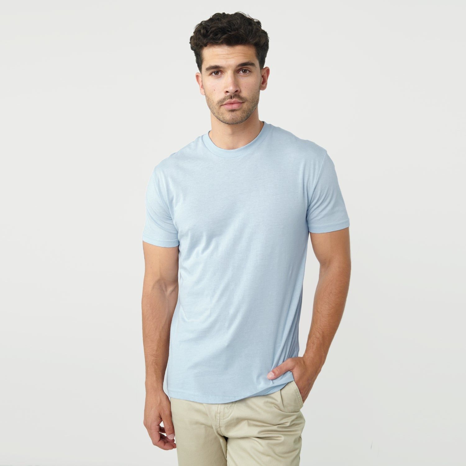 Pale Blue Crew Neck T-Shirt sold by True Classic