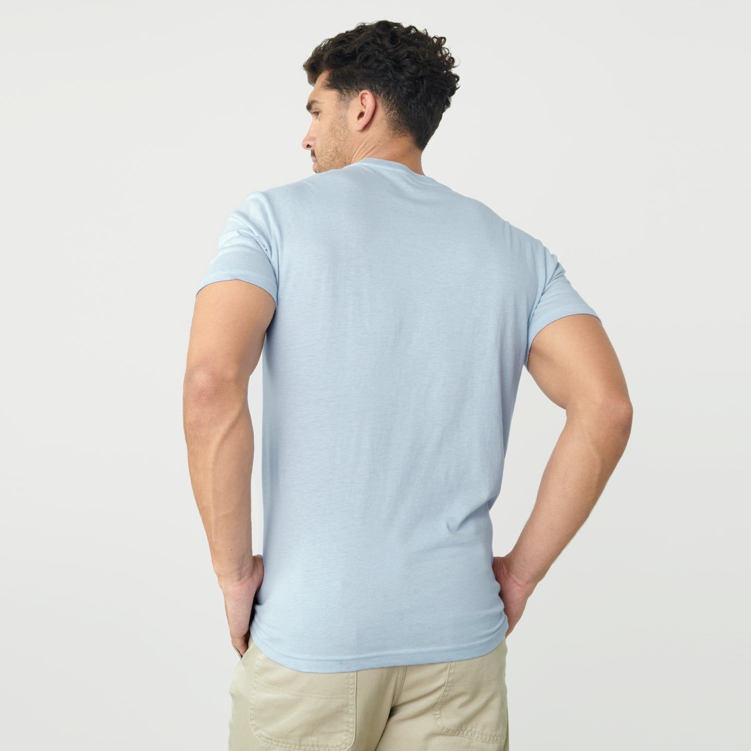 Pale Blue Crew Neck T-Shirt sold by True Classic product image thumbnail 3