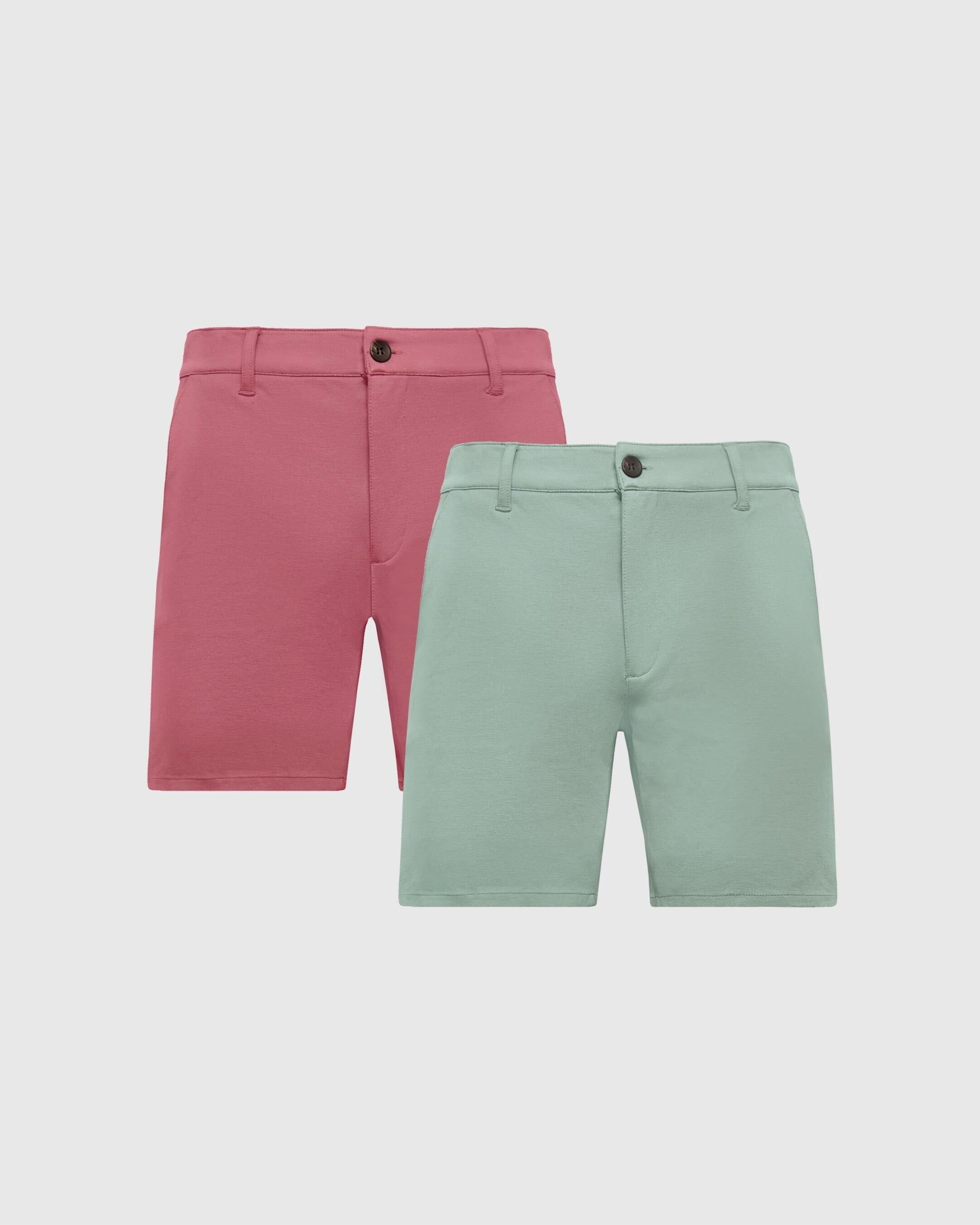 7" Slate Green/Rosewood Chino Short 2-Pack sold by True Classic