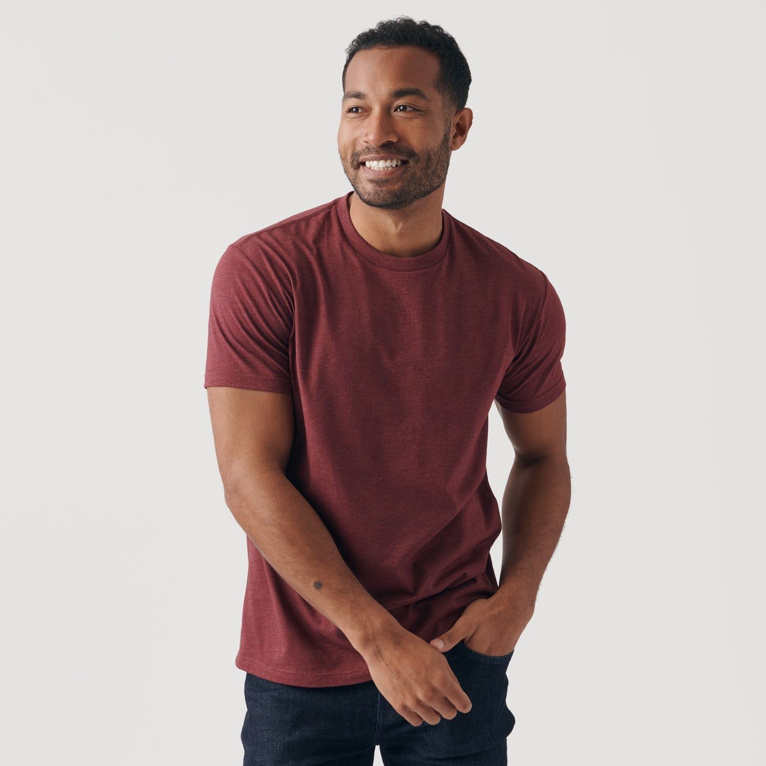 Heather Burgundy Crew Neck T-Shirt sold by True Classic