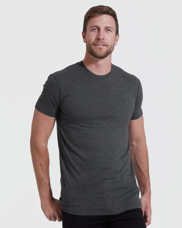 Charcoal Heather Gray Tall Round Hem Crew Neck T-Shirt sold by True Classic