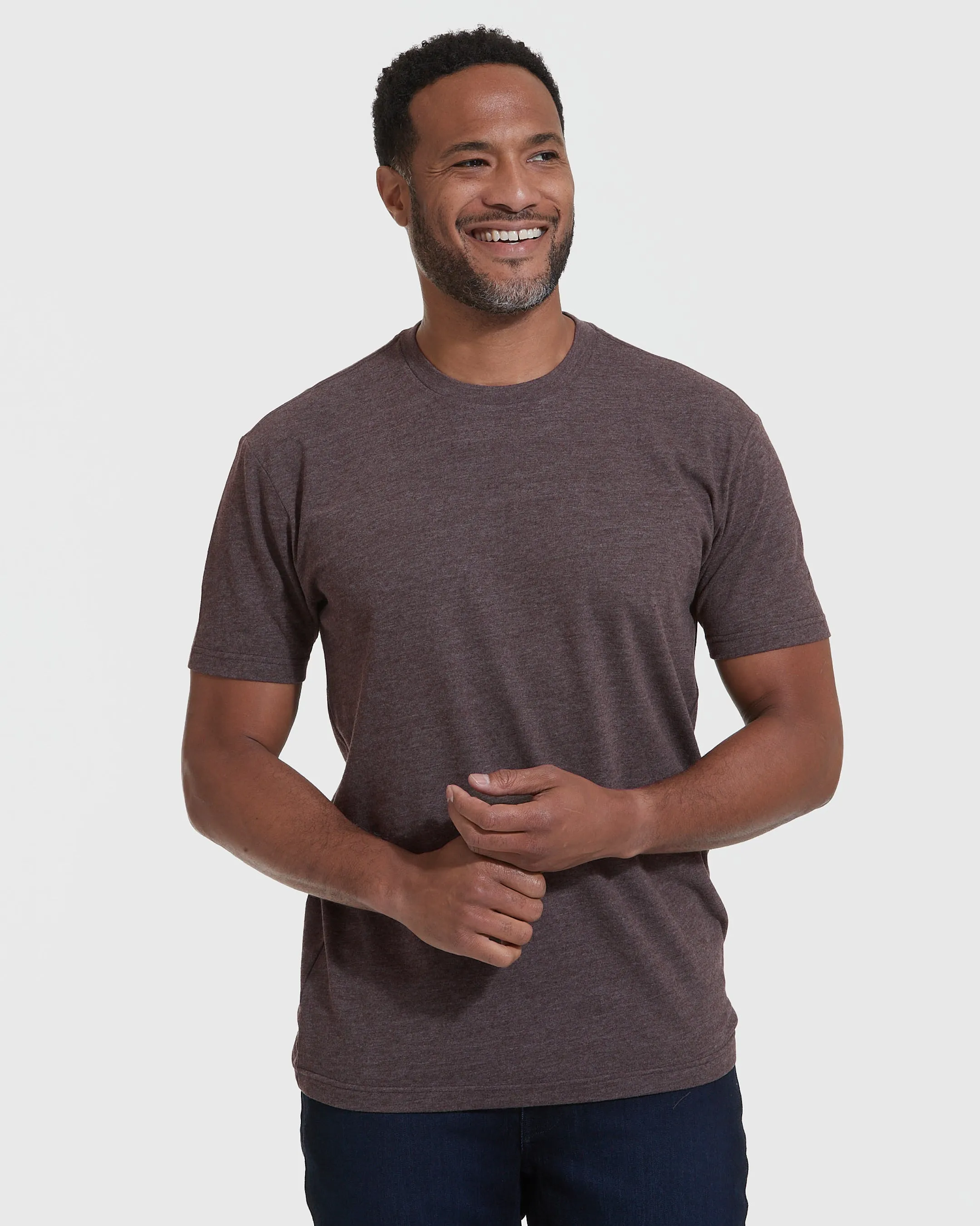 Heather Dark Oak Crew Neck T Shirt sold by True Classic