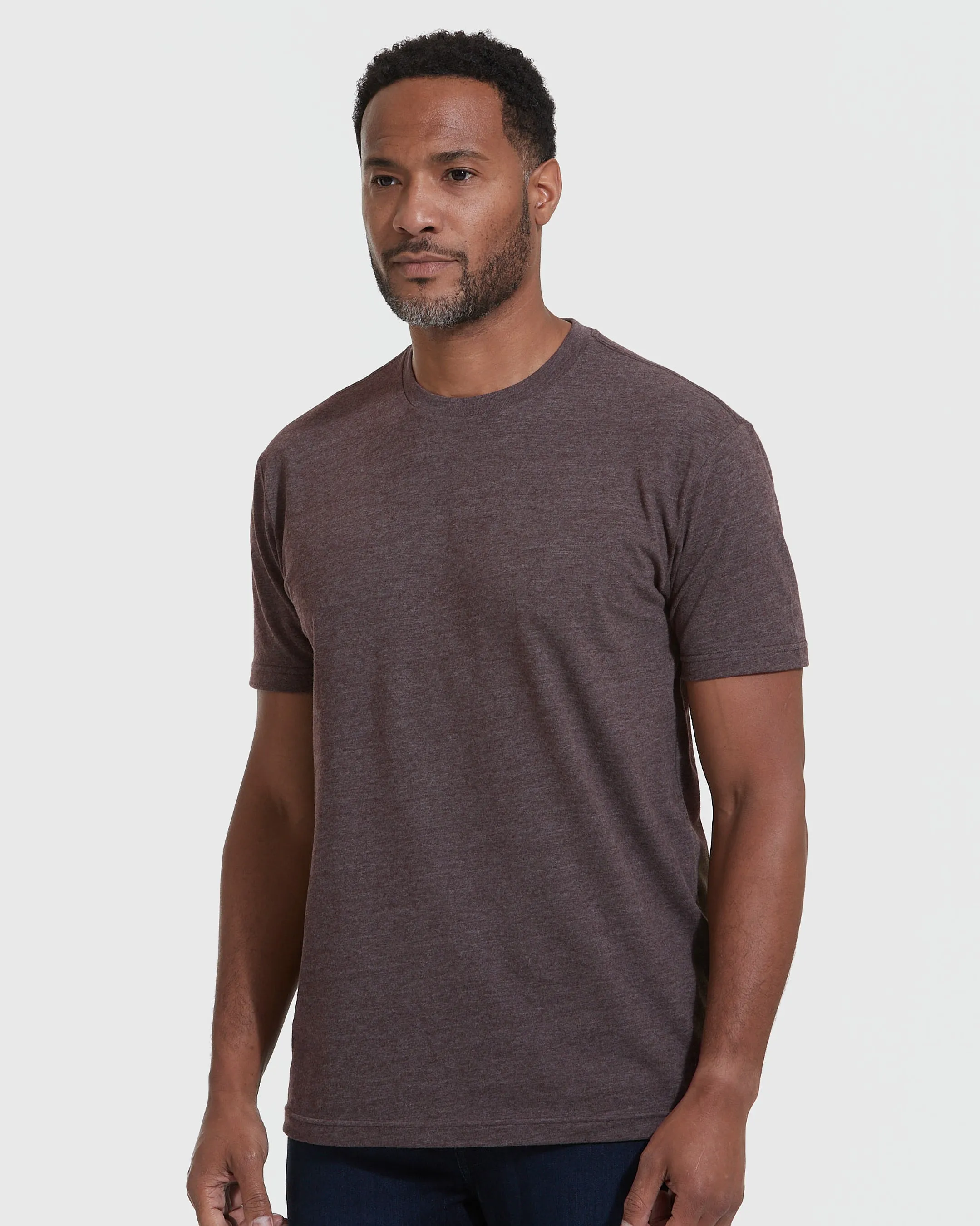 Heather Dark Oak Crew Neck T Shirt sold by True Classic product image thumbnail 3