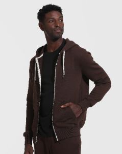 Dark Oak Fleece French Terry Zip Hoodie sold by True Classic