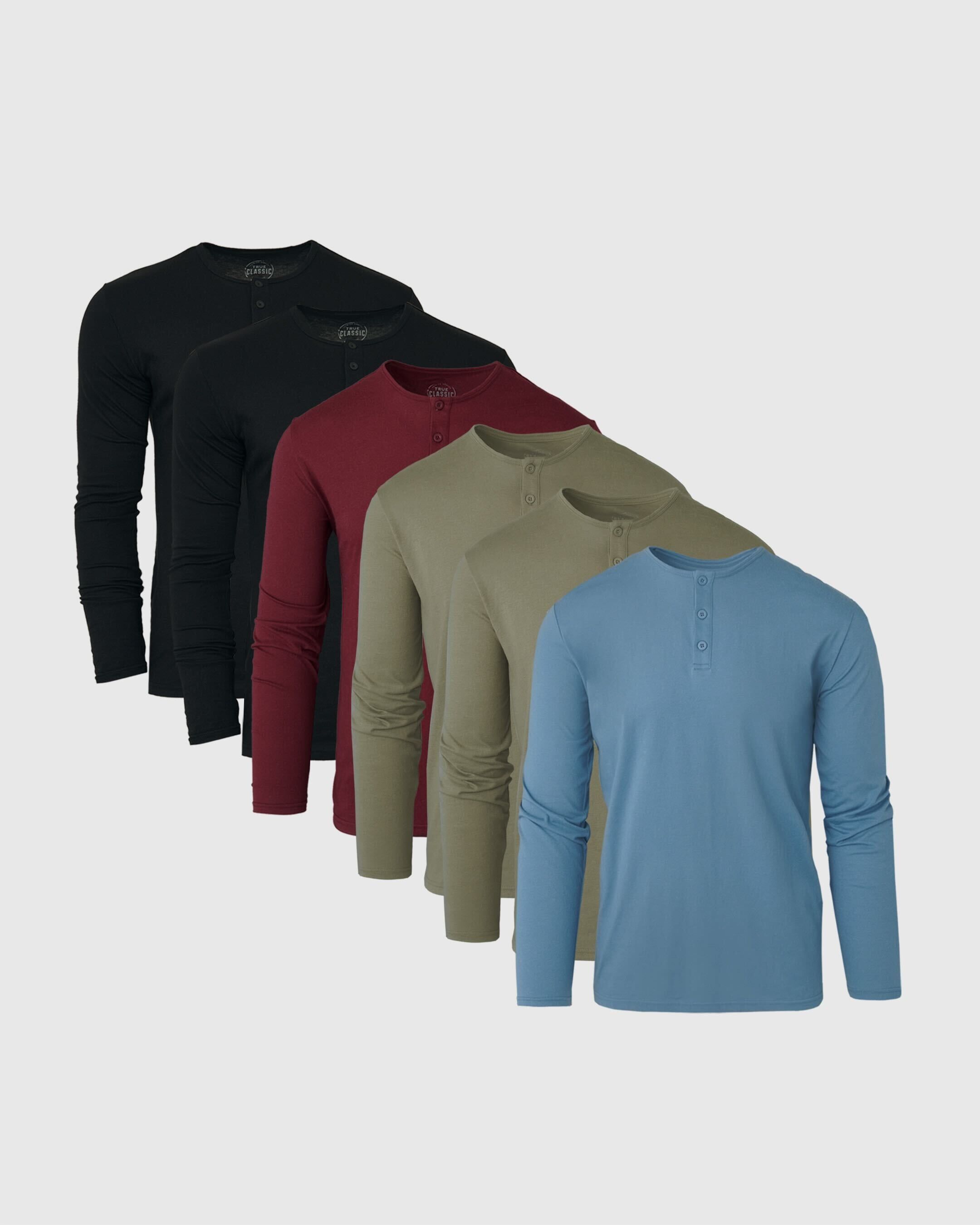 Core Color Long Sleeve Henley 6-Pack sold by True Classic