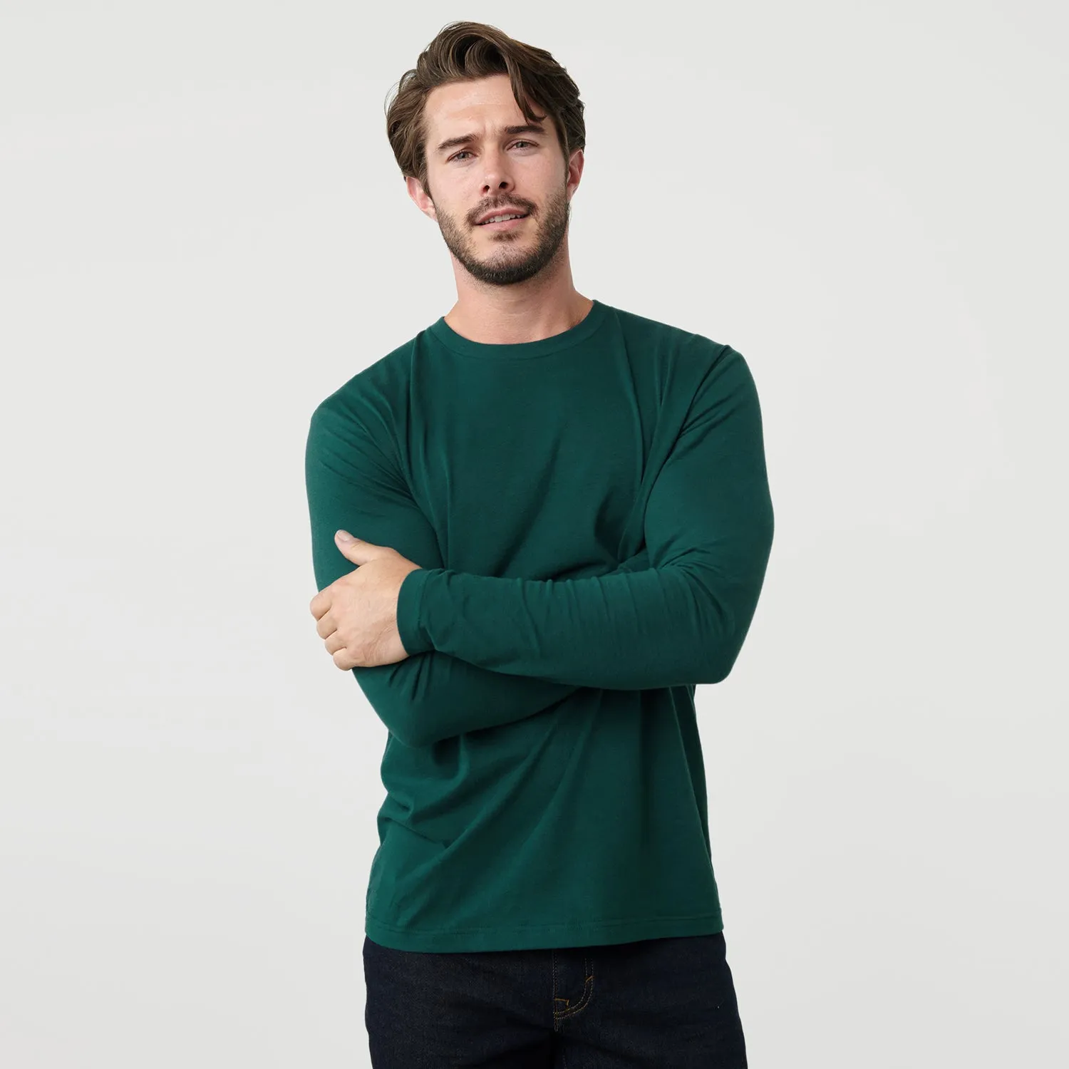 Emerald Classic Long Sleeve Crew Neck sold by True Classic