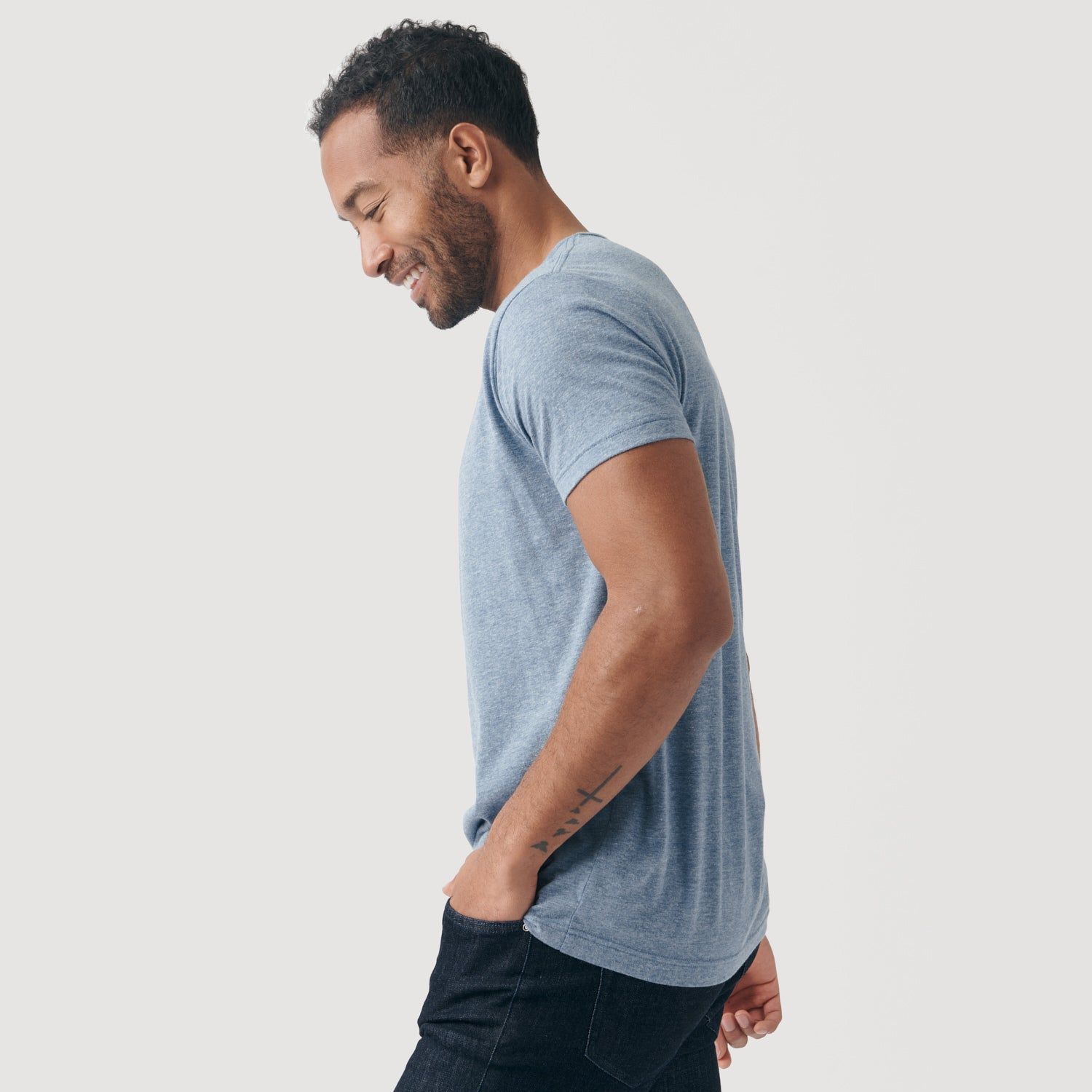 Heather Indigo Short Sleeve Henley sold by True Classic product image thumbnail 4