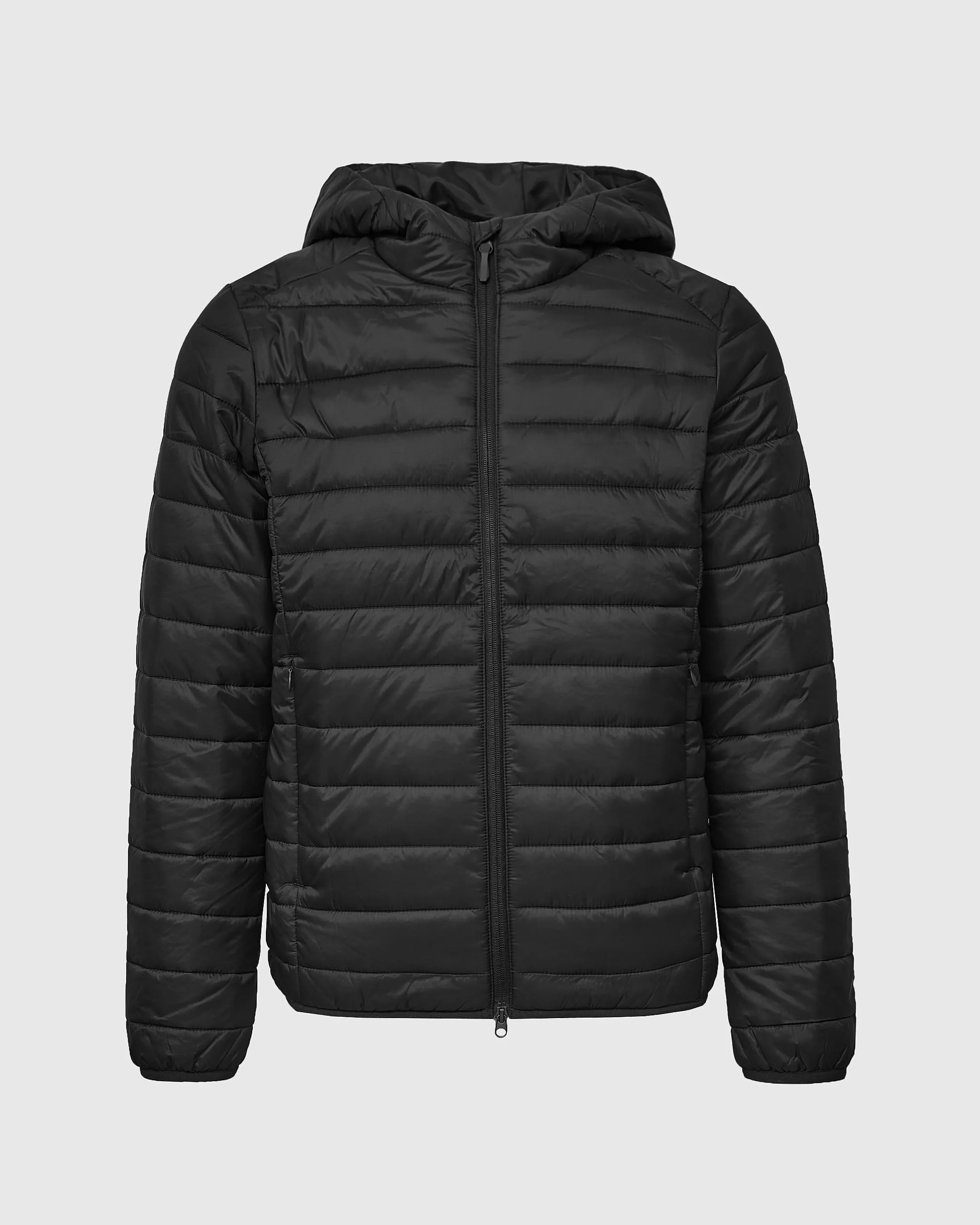 Black Hooded Puffer Jacket sold by True Classic product image thumbnail 2