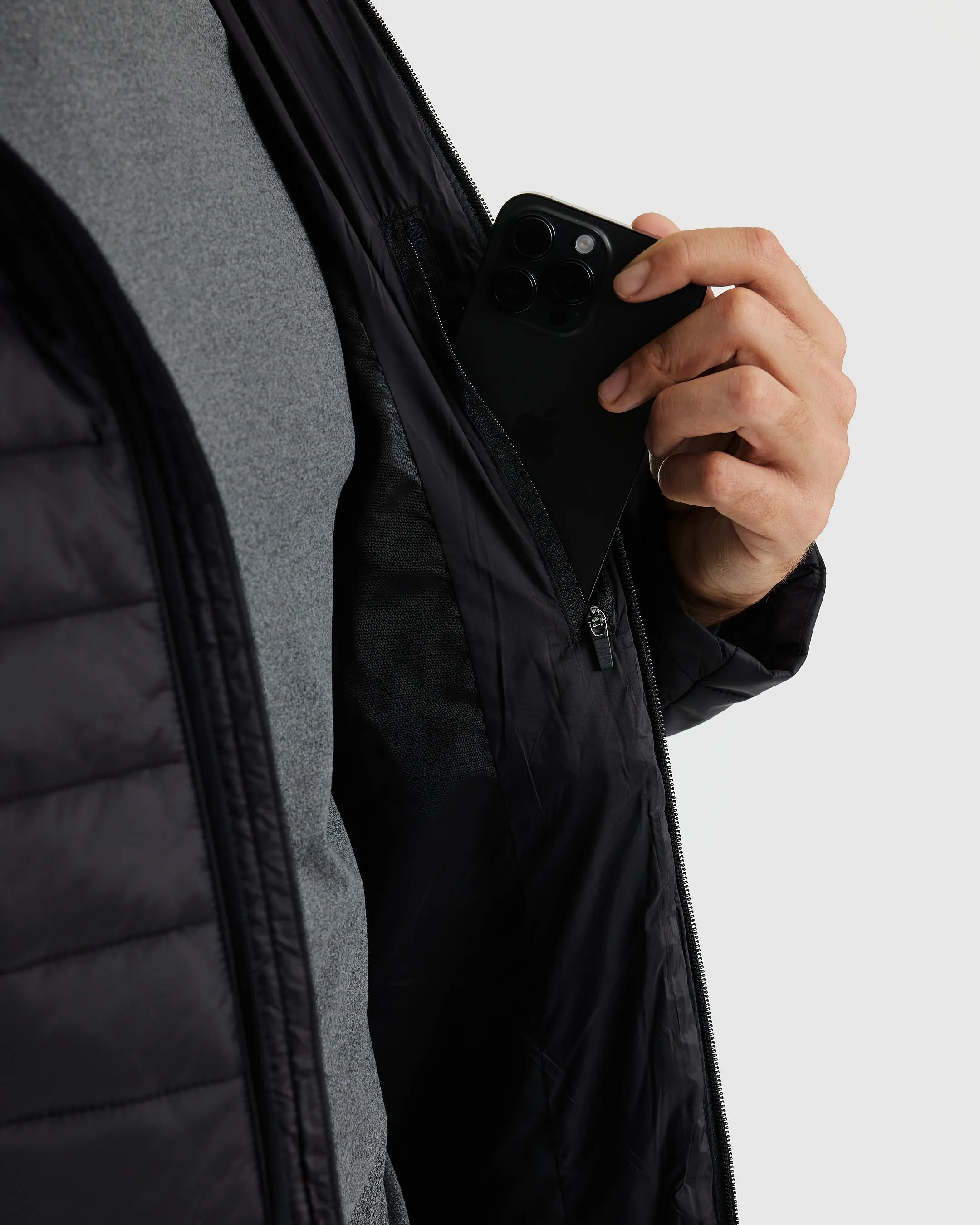 Black Hooded Puffer Jacket sold by True Classic product image thumbnail 5
