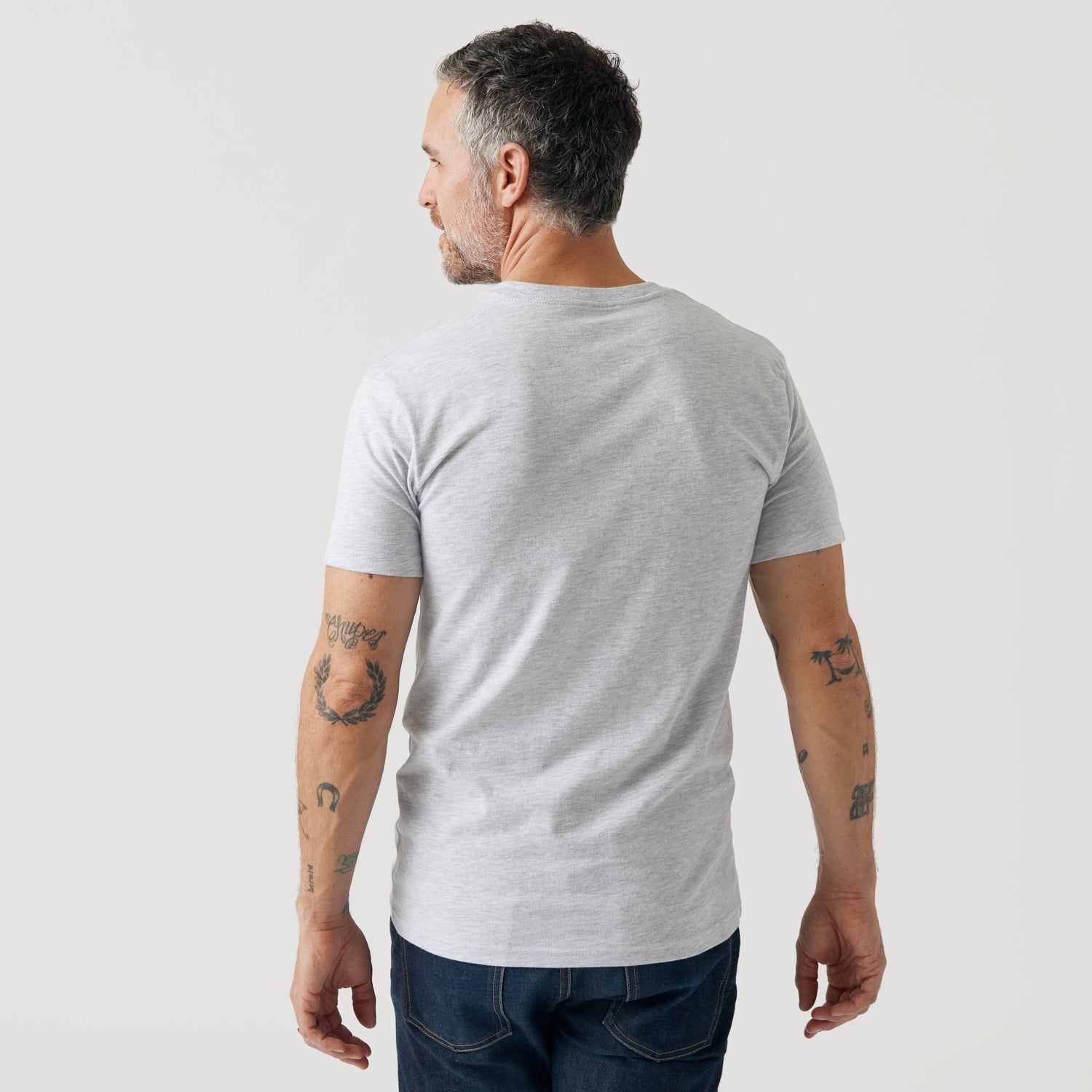 Light Heather Gray V-Neck T-Shirt sold by True Classic product image thumbnail 3