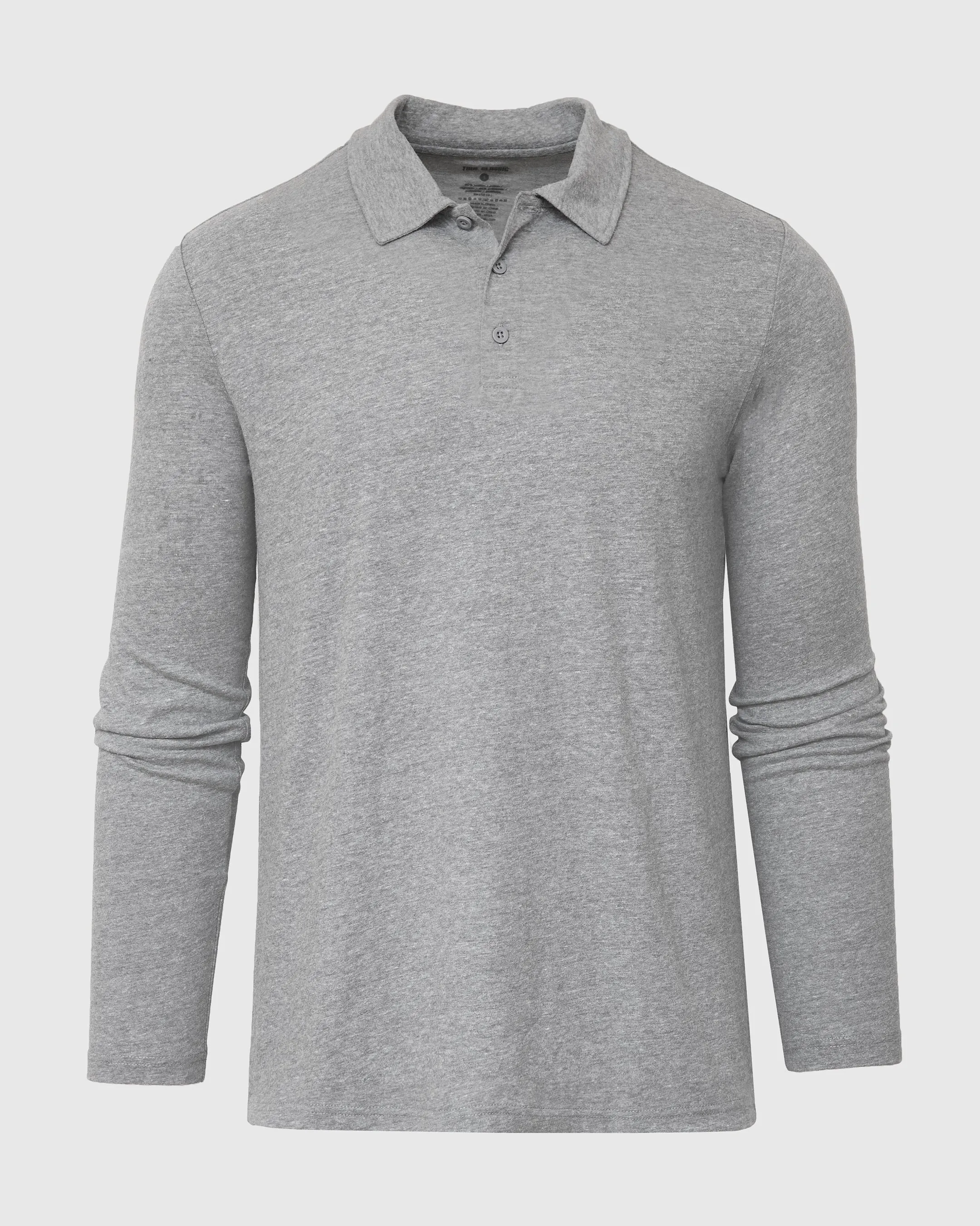 Heather Gray Long Sleeve Polo sold by True Classic product image thumbnail 2