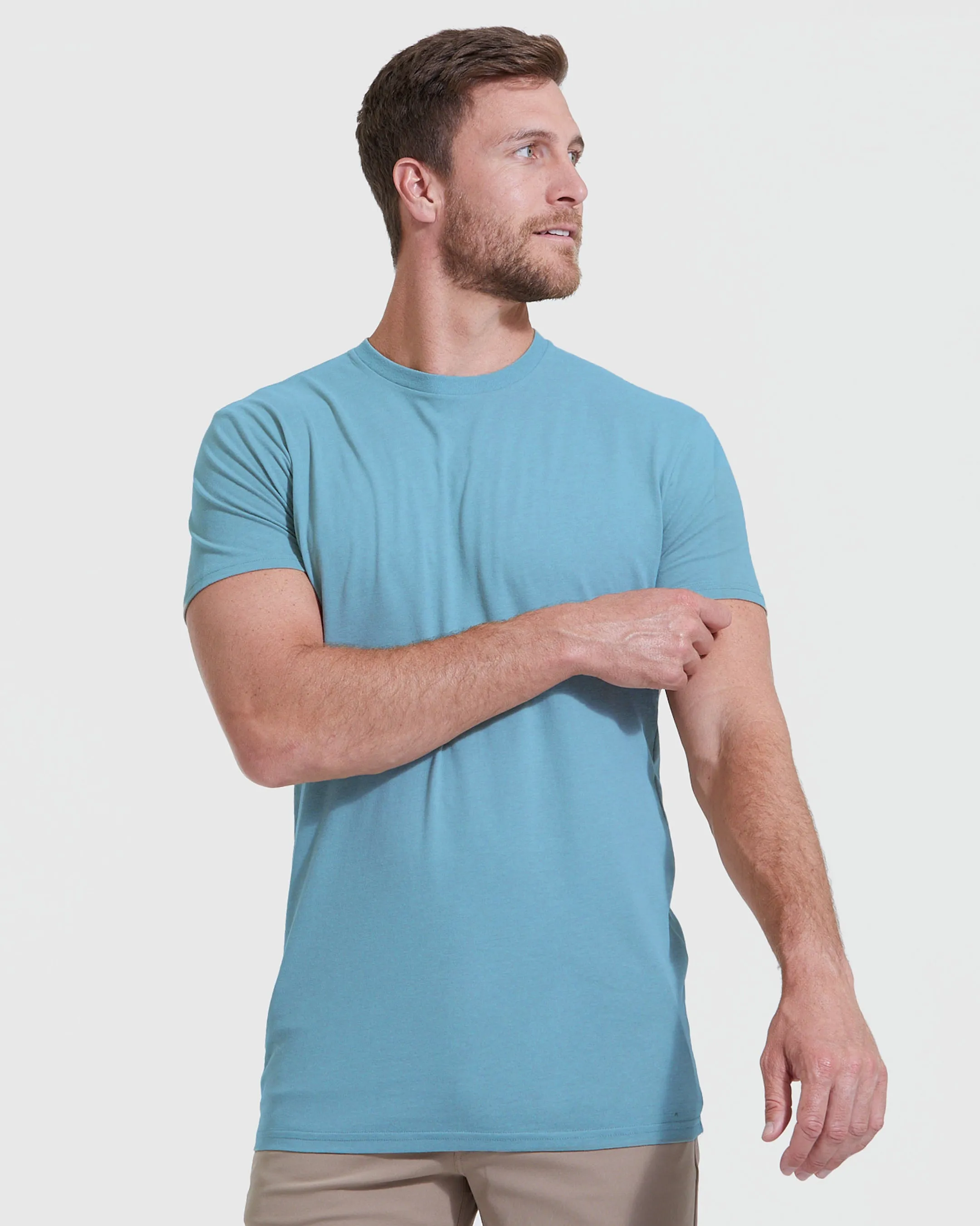 Heather Voyager Short Sleeve Tall Crew sold by True Classic
