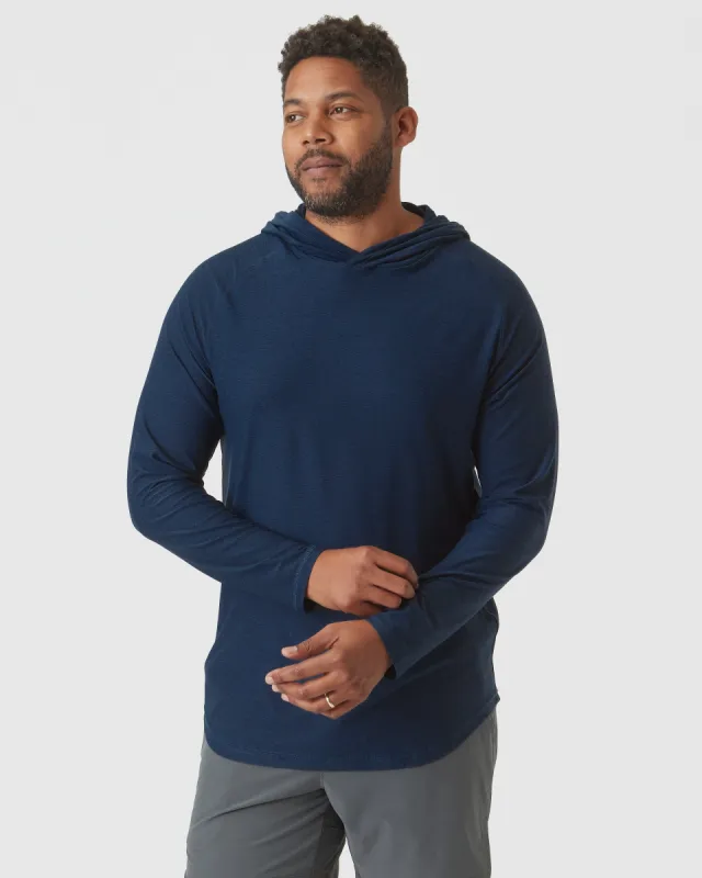 Deep Sea Blue Heather Active Hoodie made by True Classic