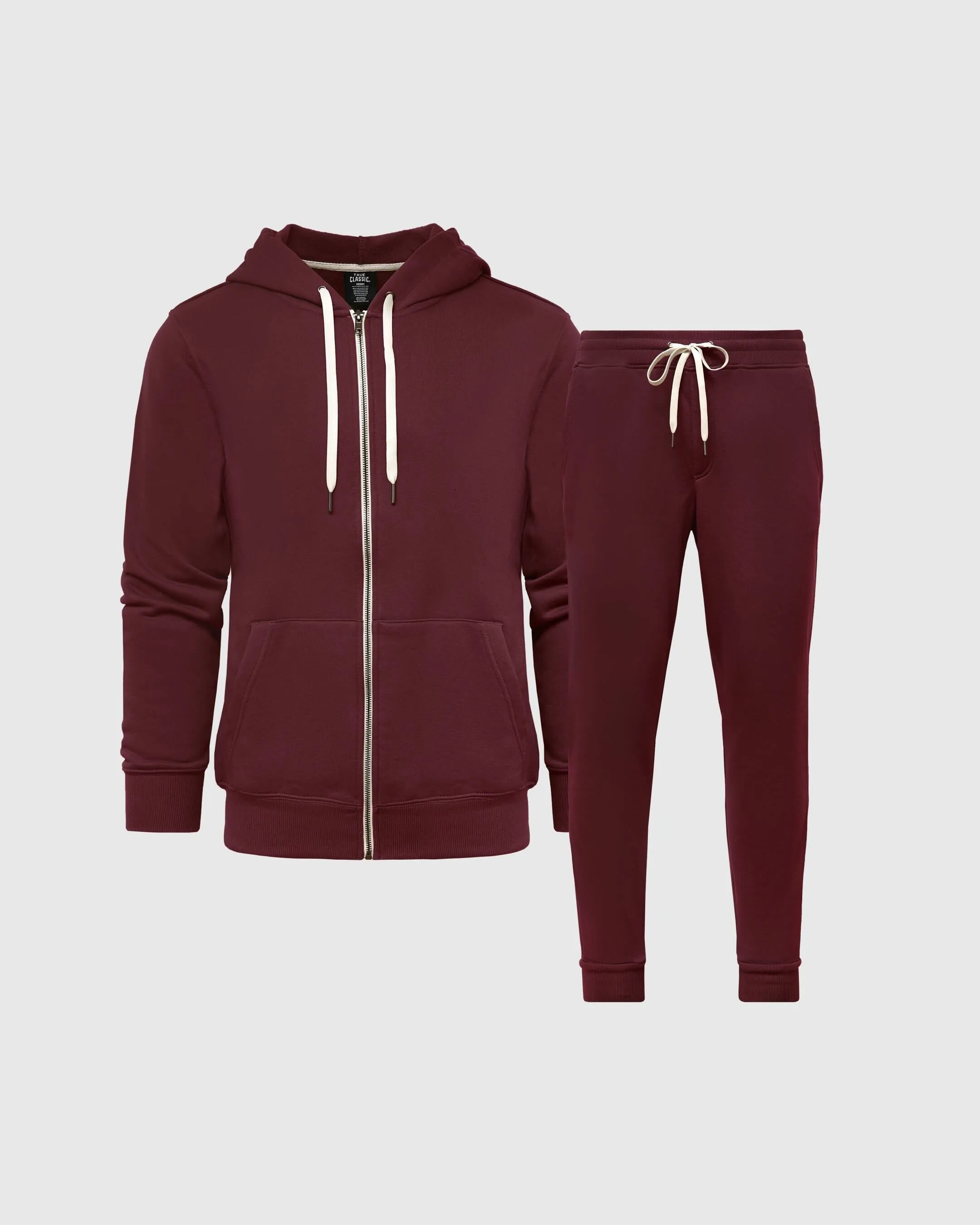 Mahogany Fleece Zip Hoodie and Jogger Set sold by True Classic