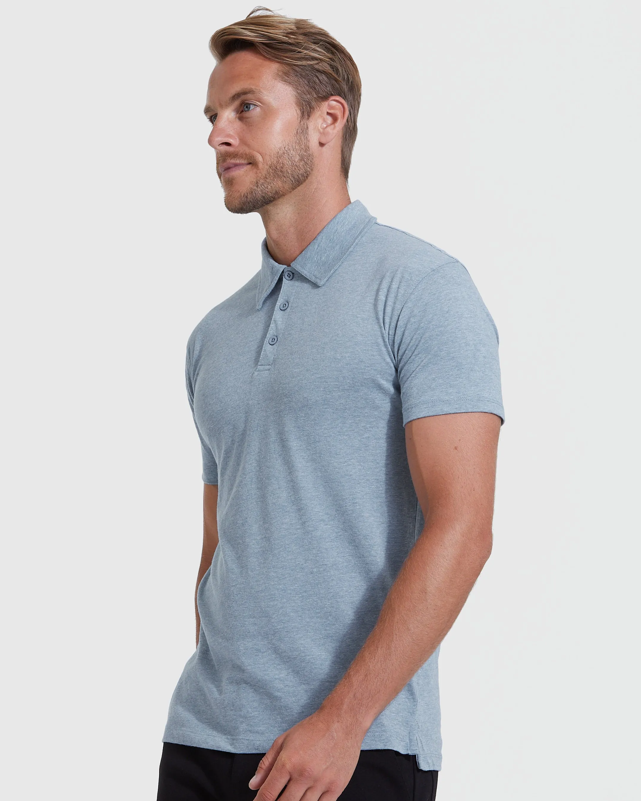 Heather Indigo Classic Polo sold by True Classic product image thumbnail 3
