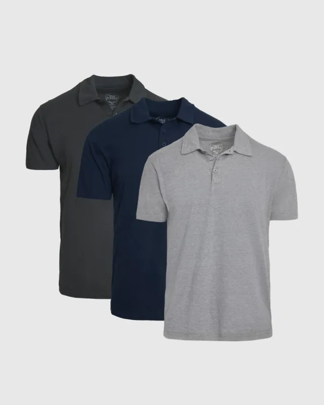 Essential Short Sleeve Polo 3-Pack sold by True Classic